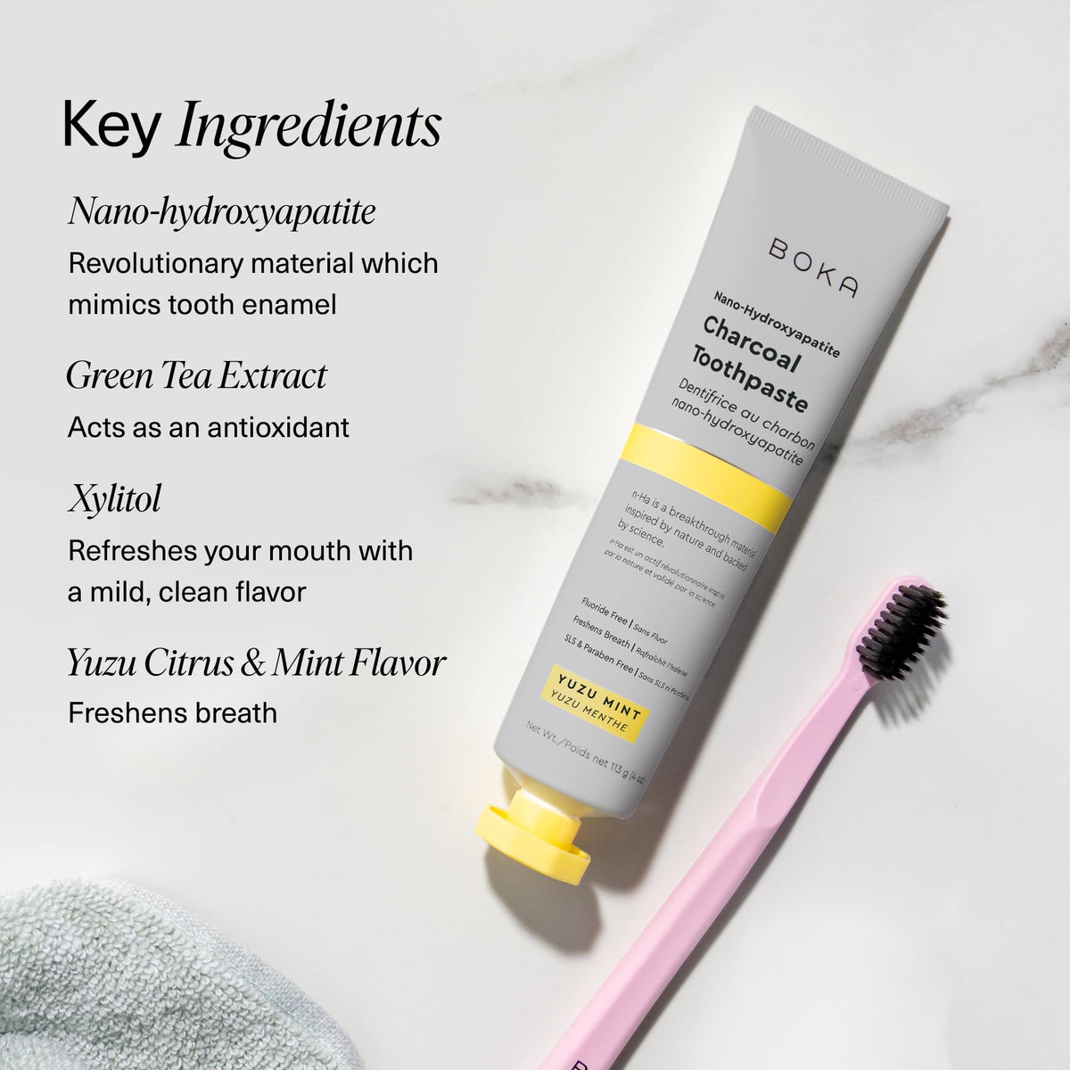 Boka Toothpaste - Fluoride Free Toothpaste, Nano Hydroxyapatite Toothpaste