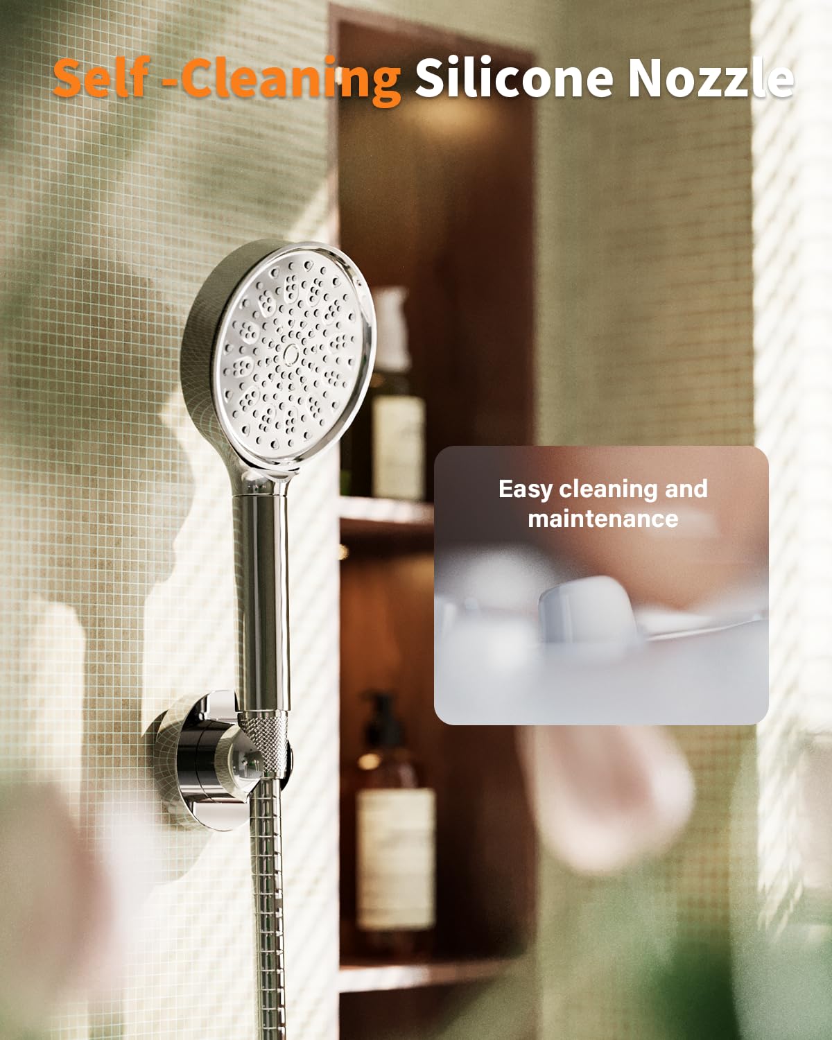 Cobbe Hard Water Filter Shower Head with 1.5m Hose and Holder