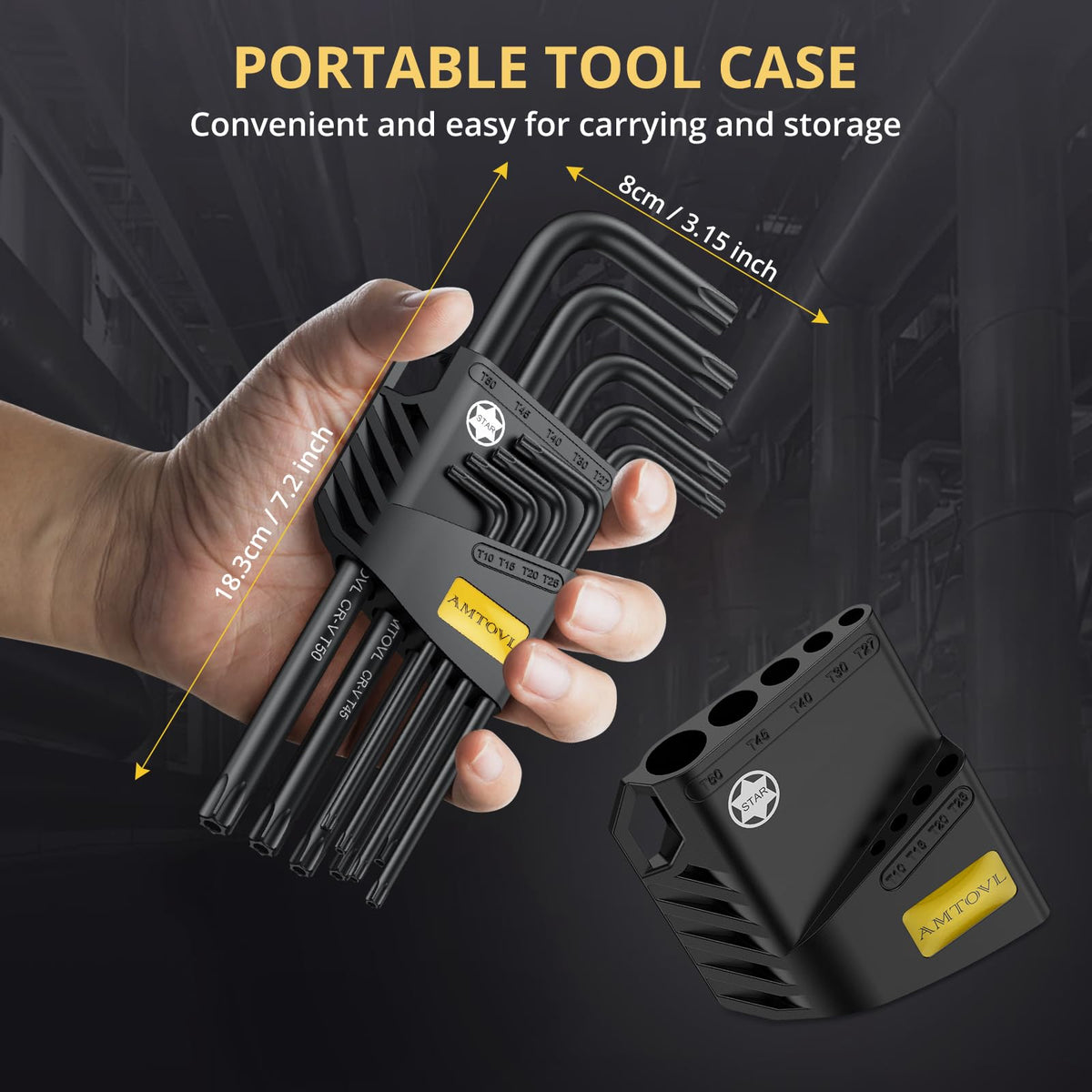 AMTOVL Hex Key Set, 9PCS Metric Allen Key Set, 1.5-10MM, Long Ball End