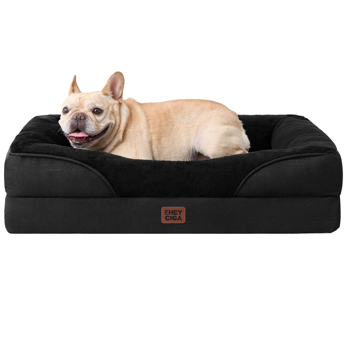 EHEYCIGA Memory Foam Orthopedic Dog Beds Large, 91x68x17cm, Dark Grey