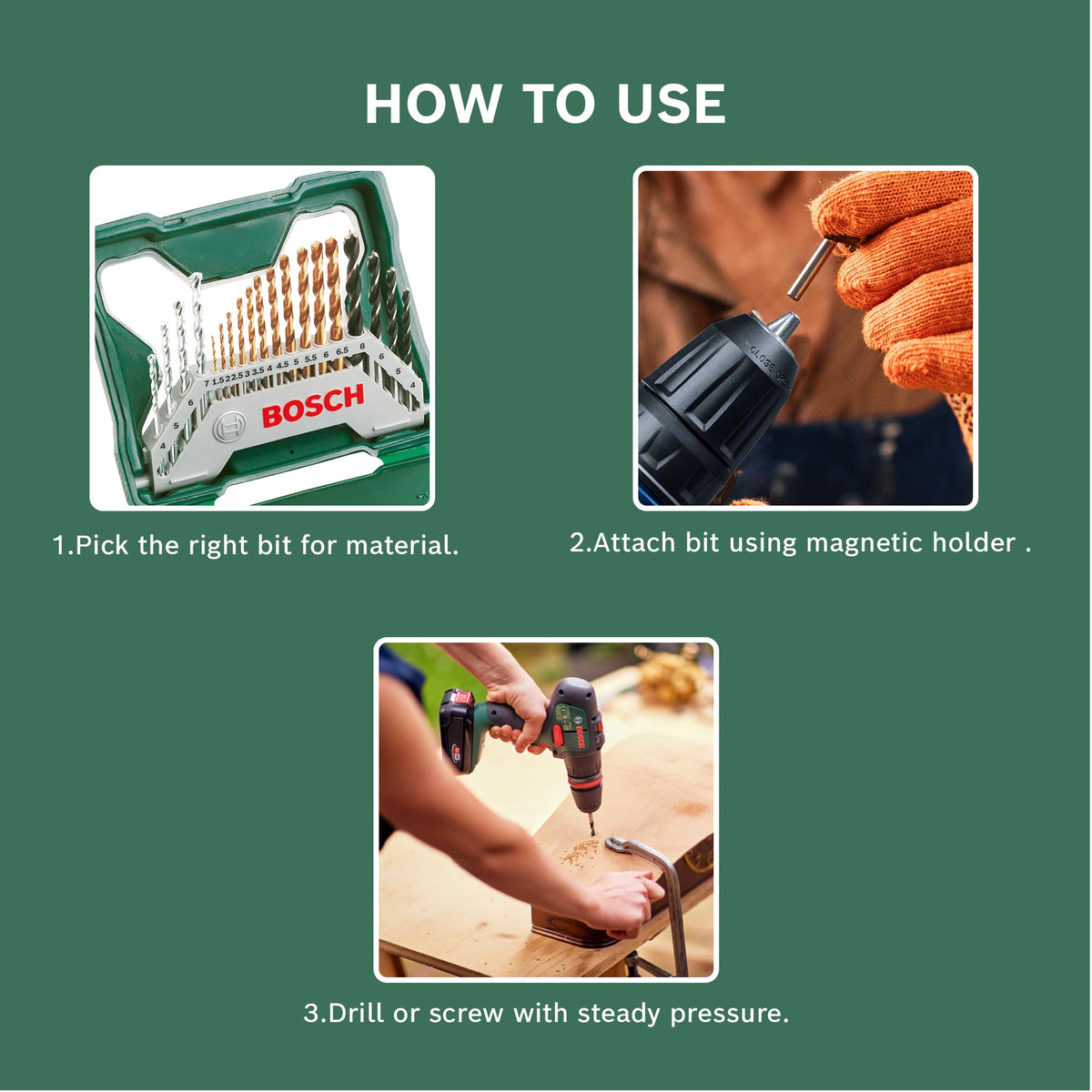Bosch 34pc. X-Line Drill and Screwdriver Bit Set (for Wood, Masonary and Metal, Accessories Drill and Screwdriver)