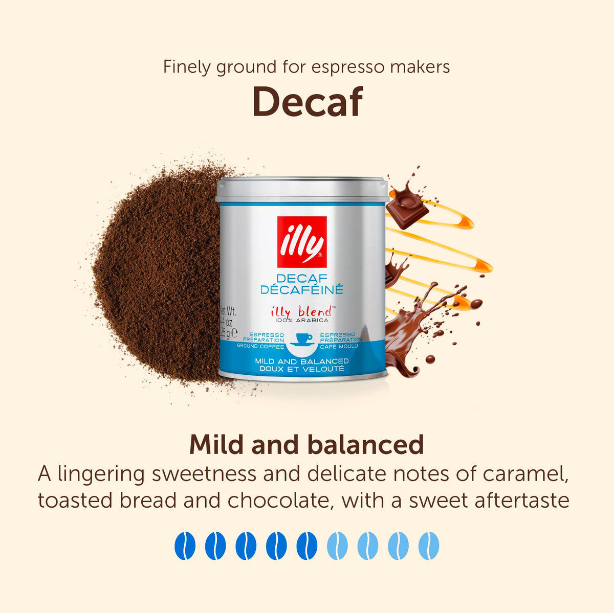 illy Classico Ground Coffee for Espresso, Moka Pot, Cafetiere 250g