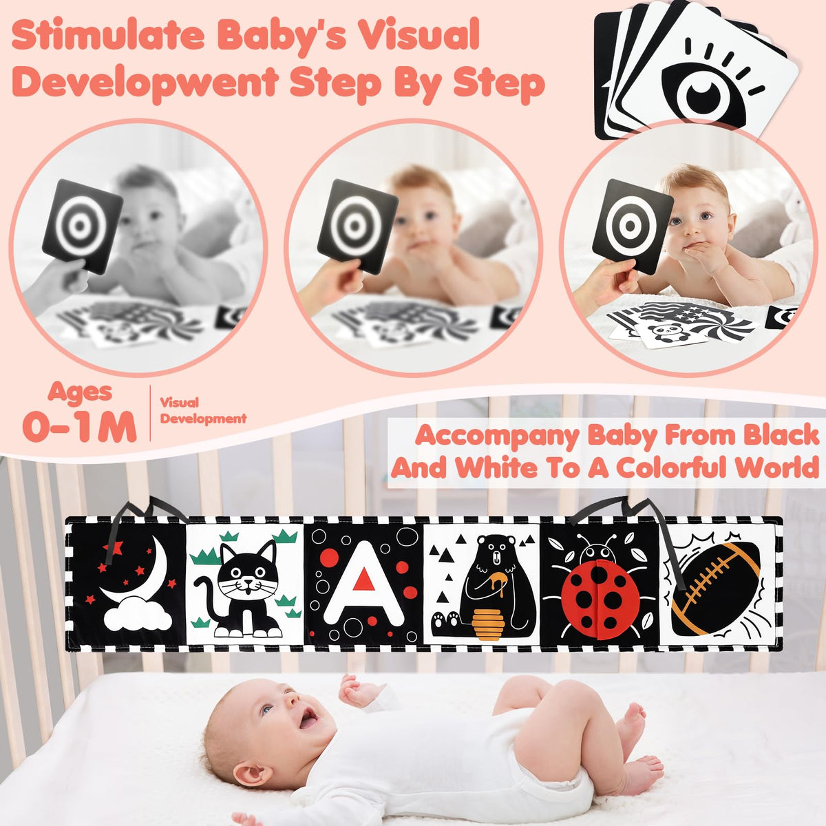URMYWO Baby Toys, Black and White Sensory Toys Brain Development