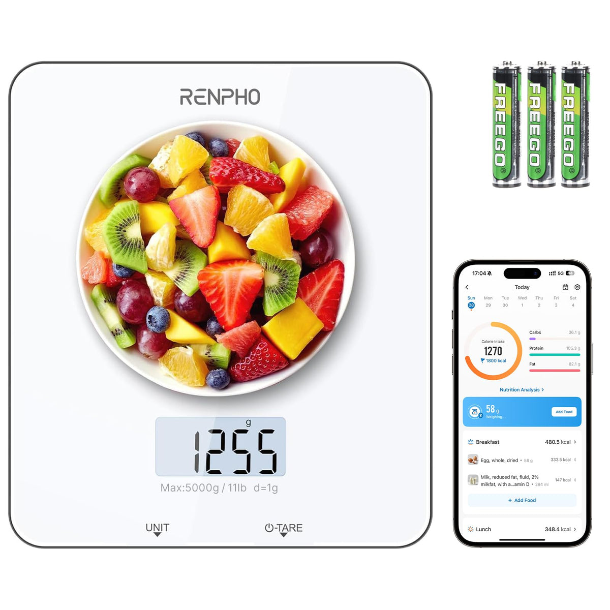 RENPHO Weighing Scales for Body Weight, High Precision, LED Display,Core 1S