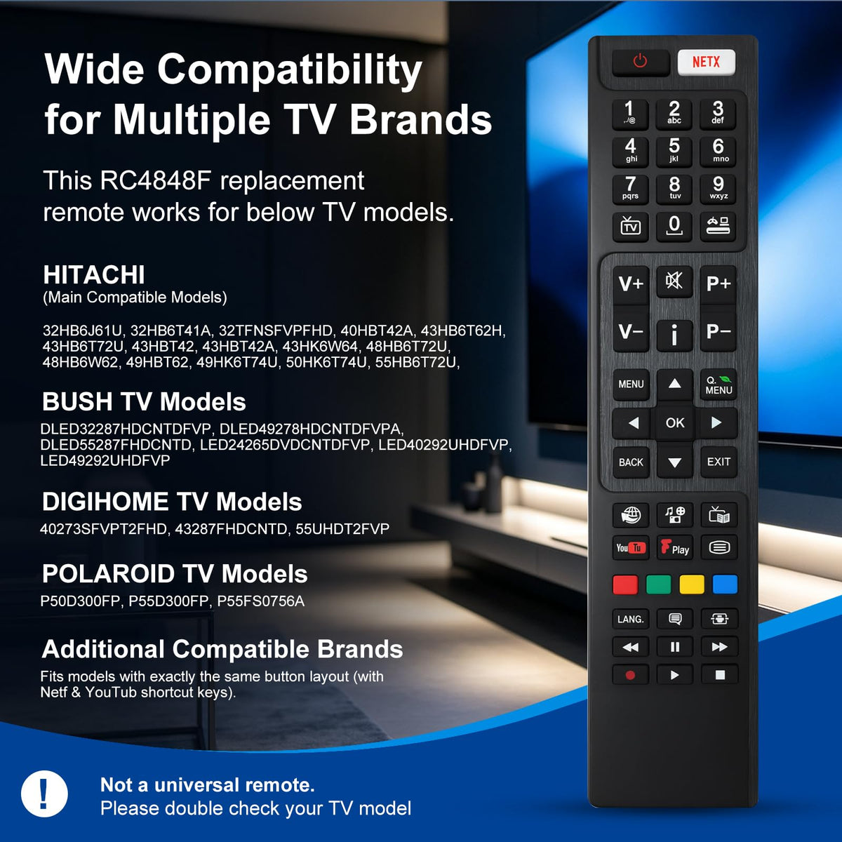 Universal Remote for LG TV Remote Control (All Models) Compatible with All L G LED OLED LCD UHD HDTV HDR Webos 4K 8K Smart TV with Netflix,Video,L G Channels Button,Disney Plus