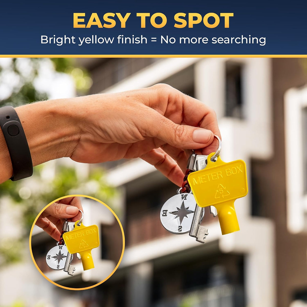 Pack of 2 Triangular Gas Meter Box Keys – Yellow Utility, Cabinet, Electric & Water Keys – Recycled Plastic, Service, Maintenance, Access, UK Standard
