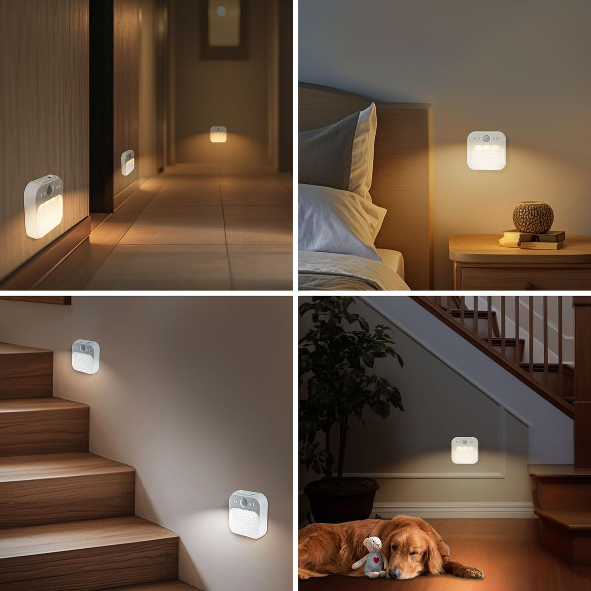 Motion Sensor Night Light, (4 Pack) Warm White Night Light Indoor Lamps