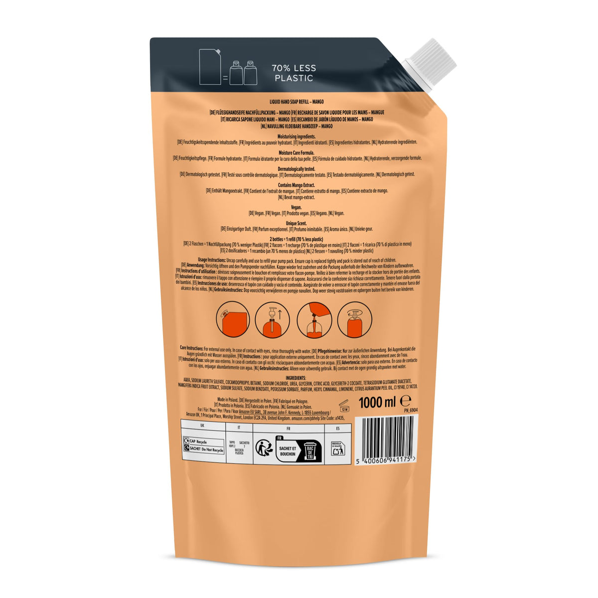 by Amazon Milk & Honey Hand Soap Refill, 2 x 1000ml