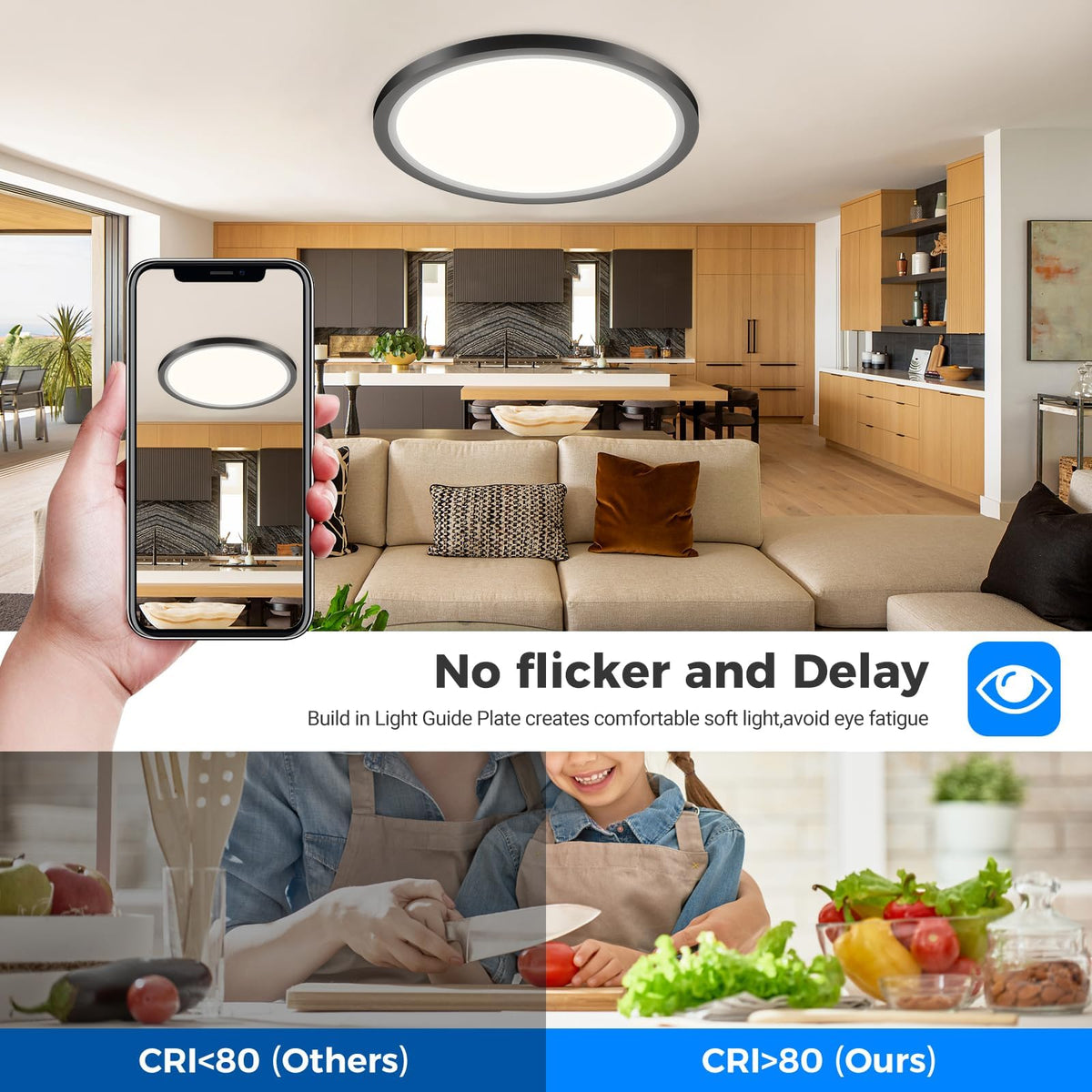 Peasur Bathroom Light, 3000K/3500K/4000K/5000K/6500K 5 Color Temperature