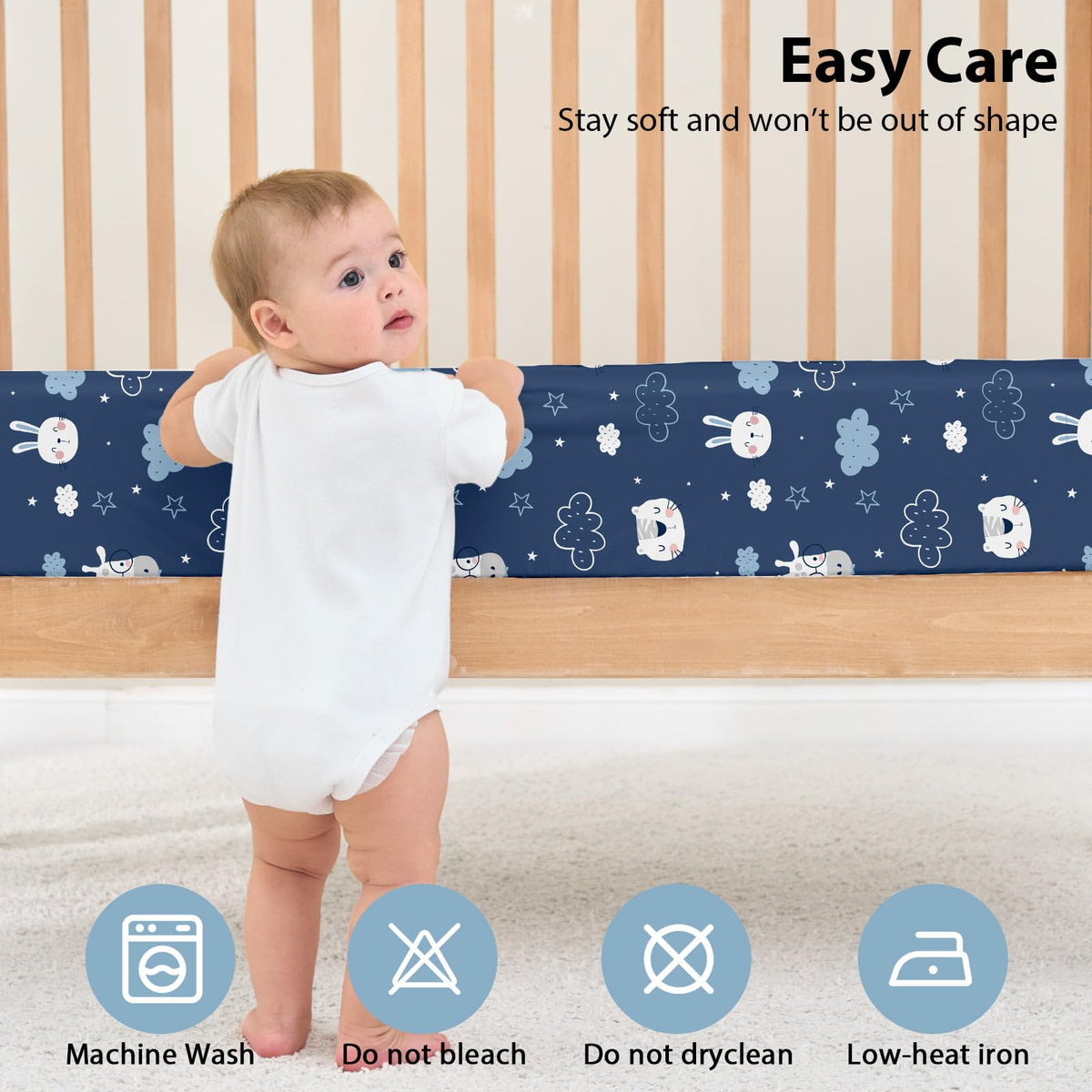 Cot Bed Sheets 140 x 70cm Fitted, 3 Pack Baby Cot Sheets, Ultra Soft & Silky Smooth Microfiber Toddler Bed Sheets Pink Rainbow