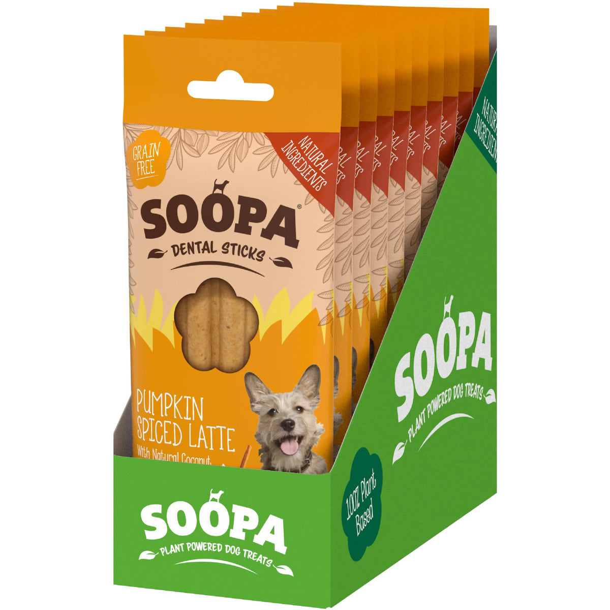 Soopa Carrot & Pumpkin Dog Dental Sticks, Chews to Clean Teeth, 100 g, 1-Pk