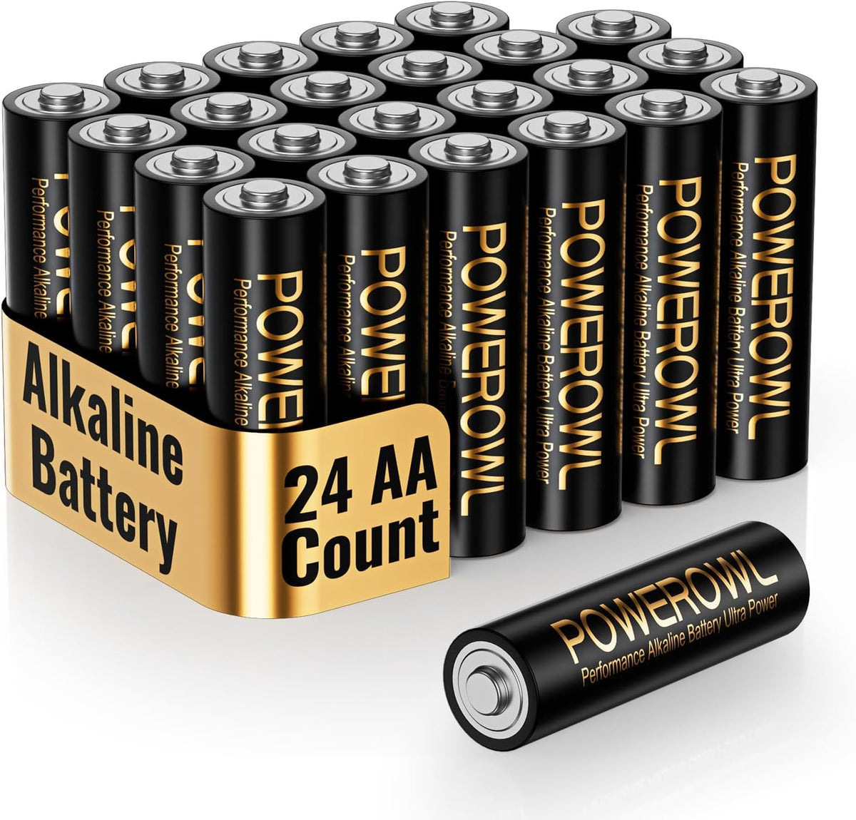 POWEROWL AA Batteries 24 Pack - Alkaline 1.5v - High-Capacity Long Lasting Double A Battery, 10-Year Shelf Life
