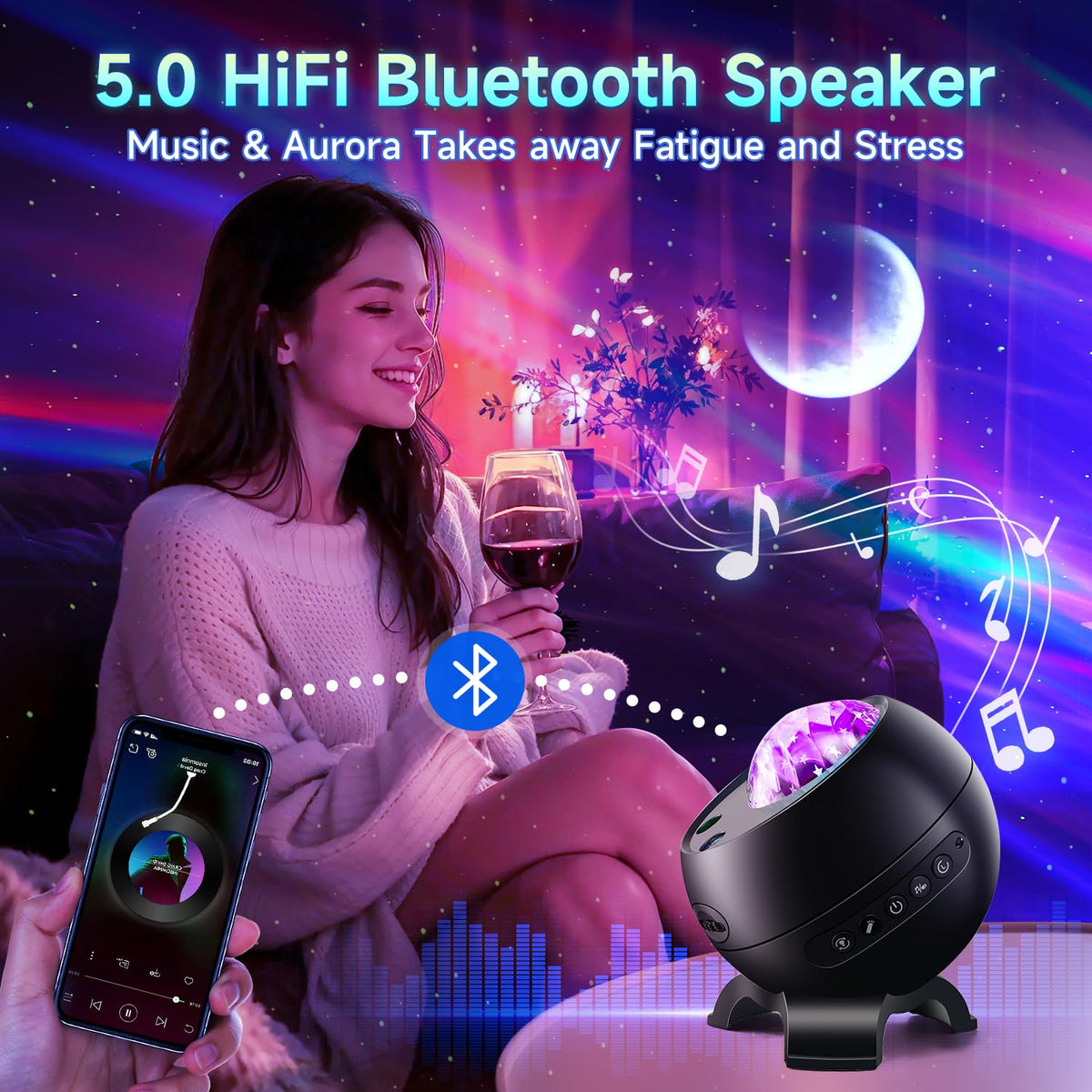 OneFire Galaxy Projector 16 Color Teenage Girl Gifts 5 Films Star Projector