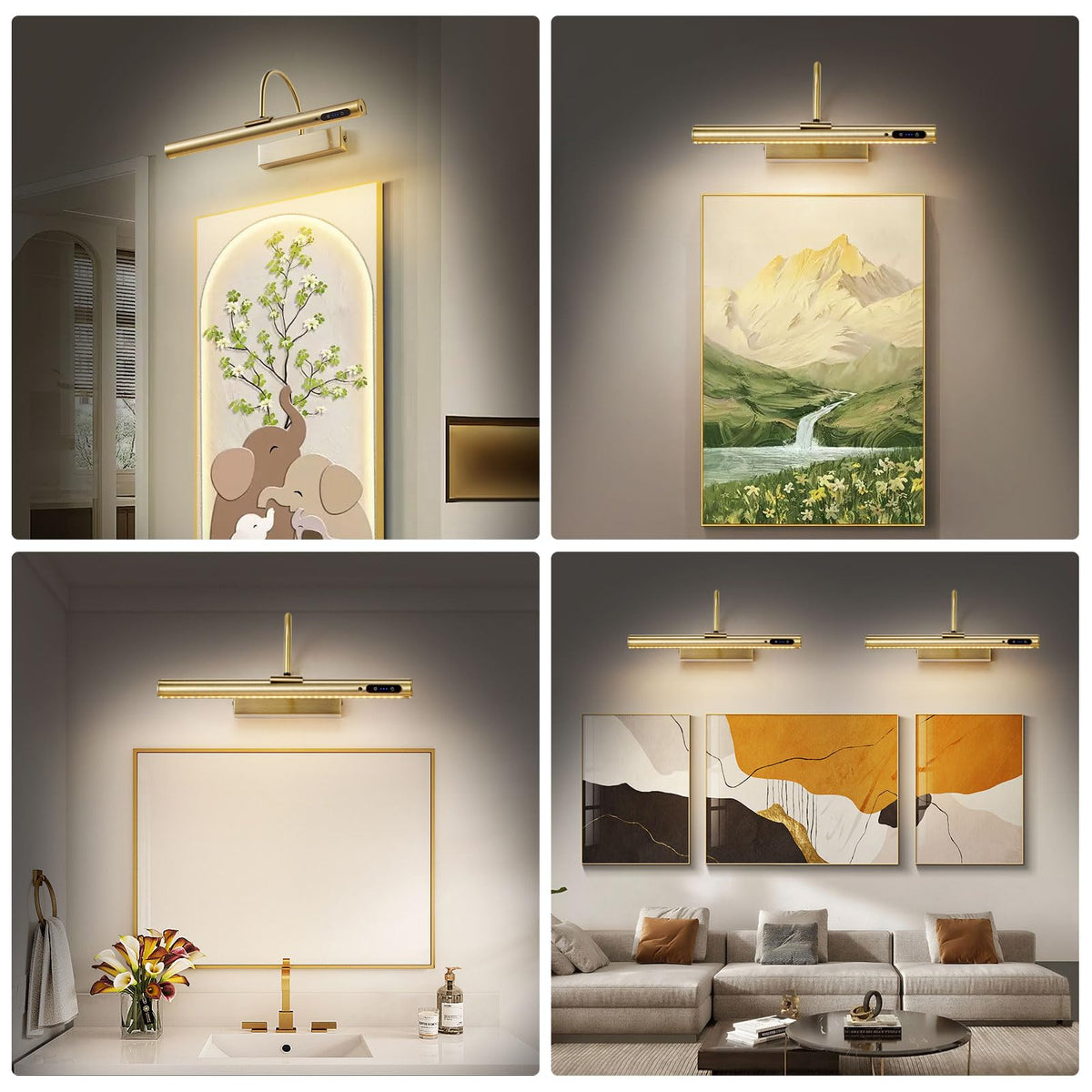 HARPER LIVING Rechargeable Picture Light with Remote, Dimmable and 3 Colour Temps, Battery Operated Wall Light with Timer & Memory, LED Display Lamp for Dartboard Pictures Frame Gallery-Black