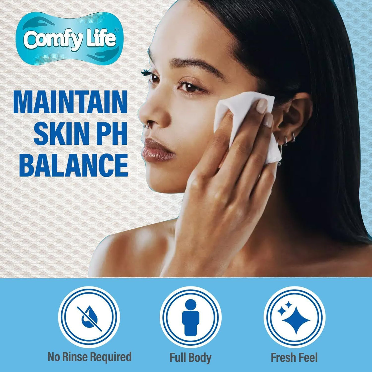 Comfy Life Premium Full Body Cleansing Wet Wipes For Adults - Large Luxury Fresh-feel Rinse-free Fragrance-free Bed Bath Incontinence Hygiene Intimate-care Soft Sheets (4 Pack (320 Wipes)