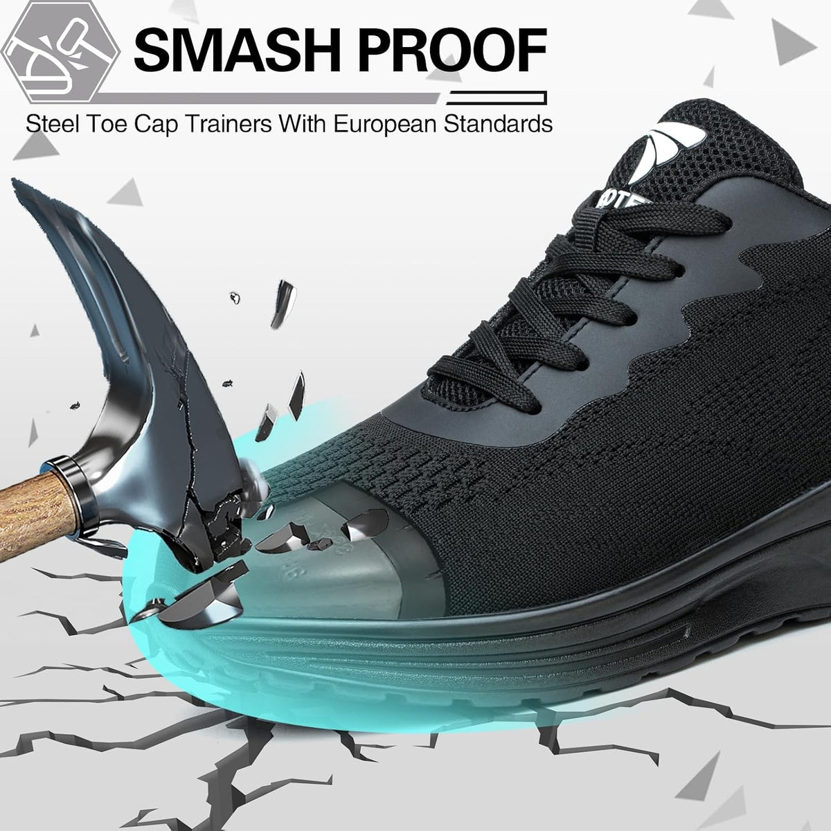 VAVOBIS Safety Trainers Men Womens Safety Shoes with Steel Toe Cap Trainers Non Slip Lightweight Work Trainers Breathable Puncture Proof Work Shoes