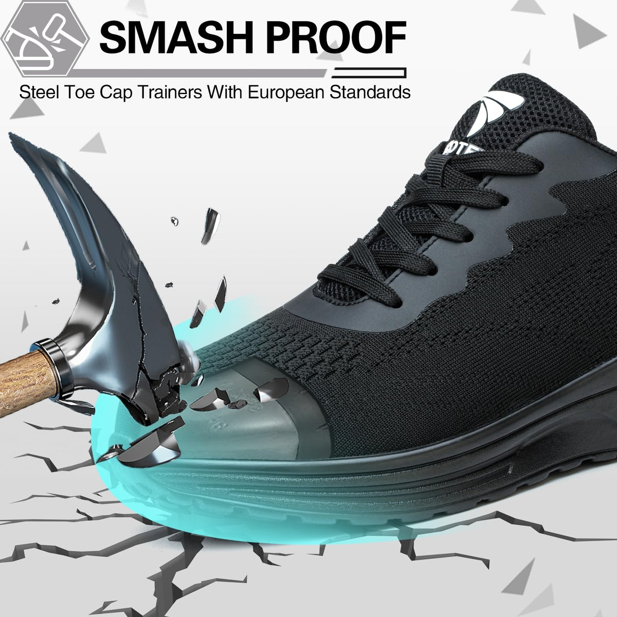 VAVOBIS Safety Trainers Men Womens Safety Shoes with Steel Toe Cap Trainers Non Slip Lightweight Work Trainers Breathable Puncture Proof Work Shoes