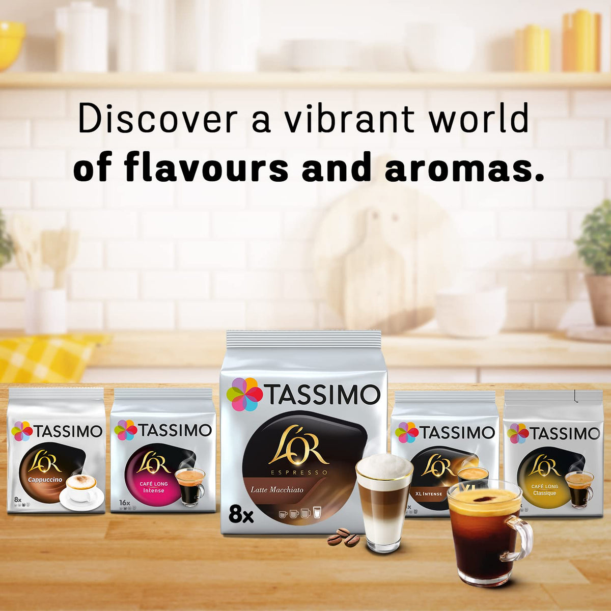 Tassimo L'OR Latte Macchiato Coffee Pods , 8 Count ( Pack of 5), (40 drinks)