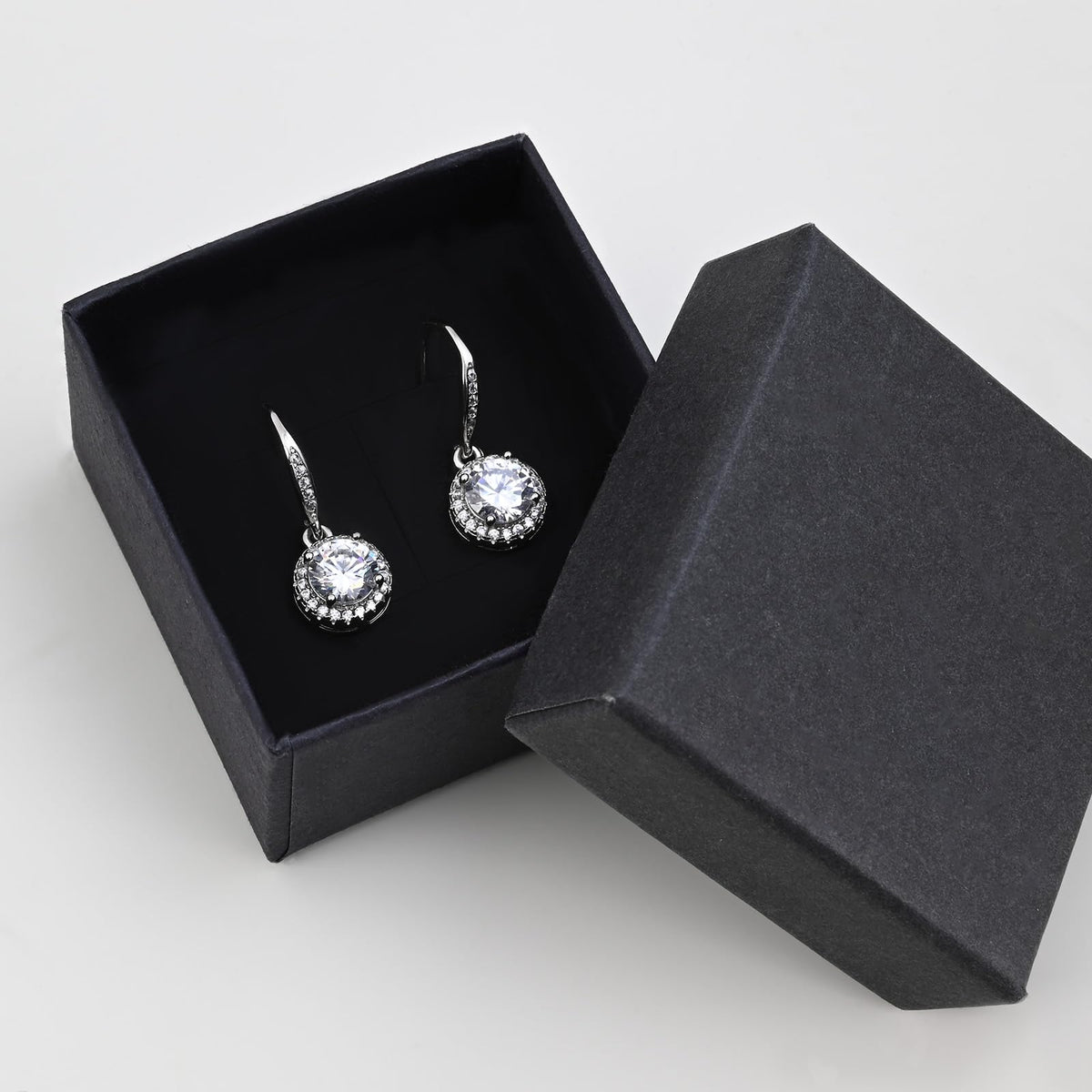 Birthstone Drop Earrings for Women, Silver Plated Dangle Earrings