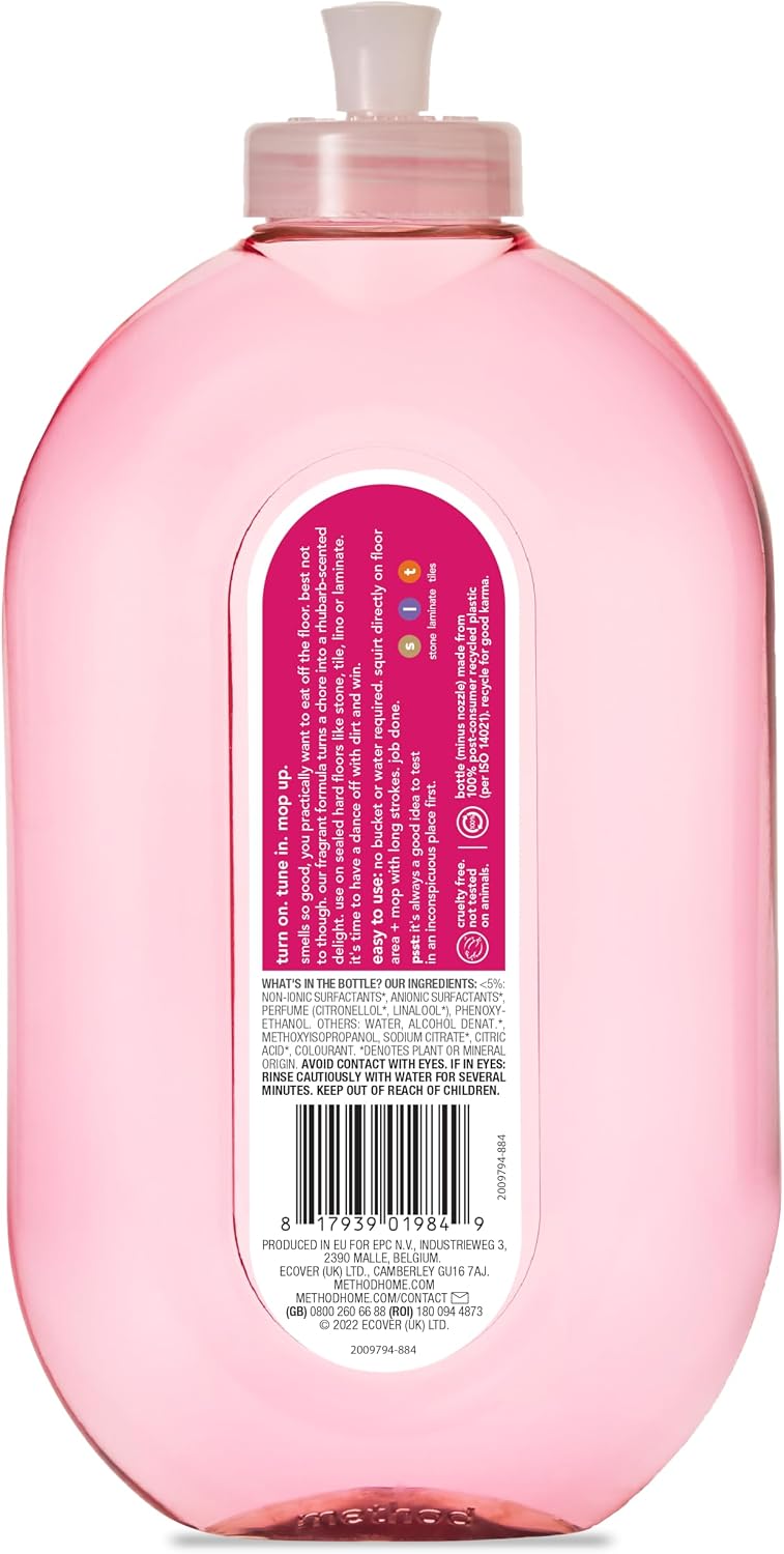 Method Floor Cleaner, Wild Rhubarb, Hard Floor Cleaning, 739ml