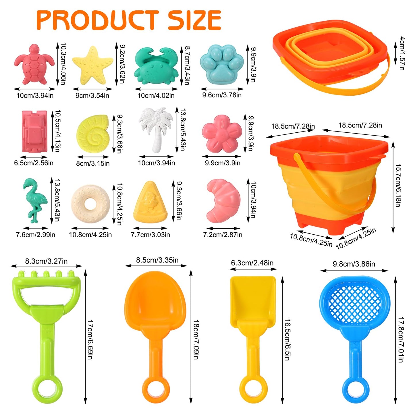 Beach Sand Toys Set, 19Pcs Sand Pit Toys With Collapsible Bucket and Spade Beach Set Kids Sand Sandpit Toys for Toddlers, Outdoor Fun Sand Toys for Boys Girls Toddlers Age 3 4 5 6 7 8