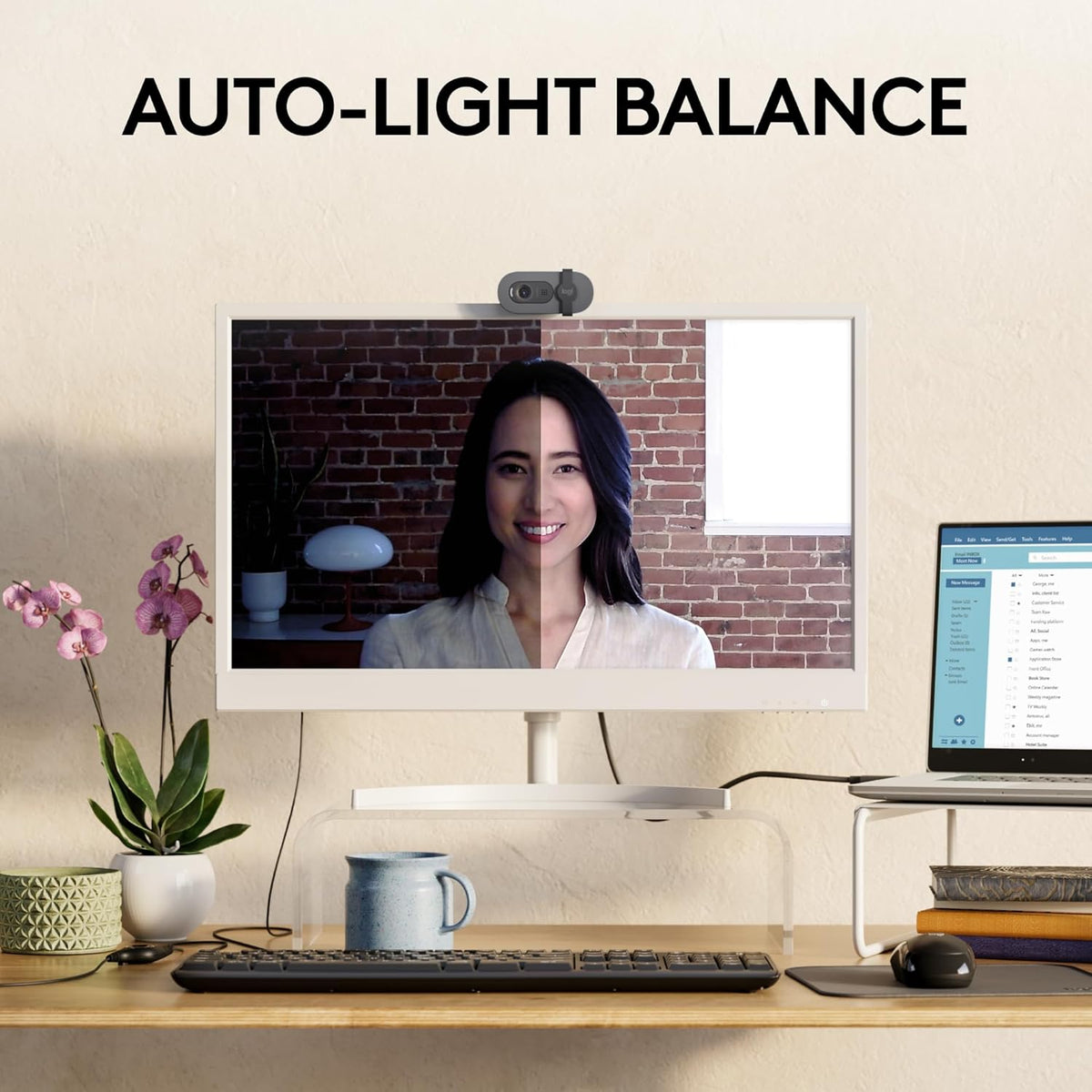Logitech Brio 100 Full HD Webcam for Meetings and Streaming