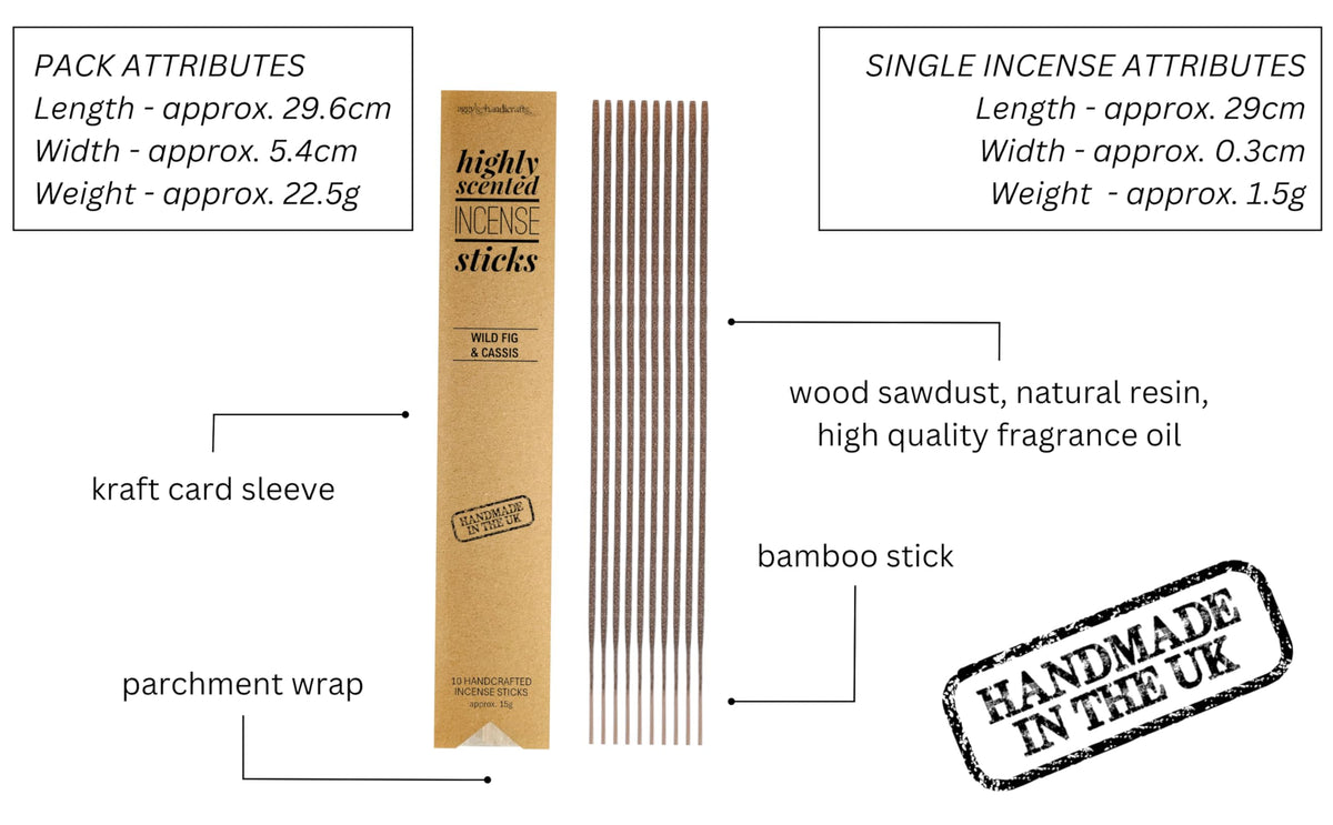 Highly Scented Incense Sticks, 10 Sticks (Crisp Fall Night)