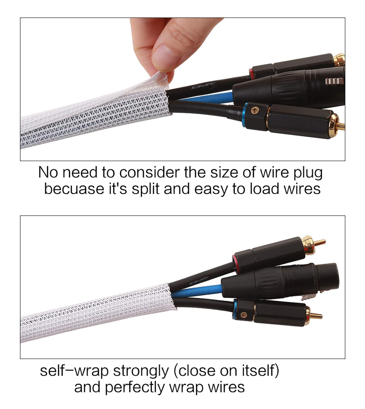 Alex Tech 10ft - 1/2 inch Cord Protector Wire Loom Tubing Cable Sleeve Split Sleeving for USB Power Cord Audio Video Cable – Protect Cat from Chewing Cords - Black