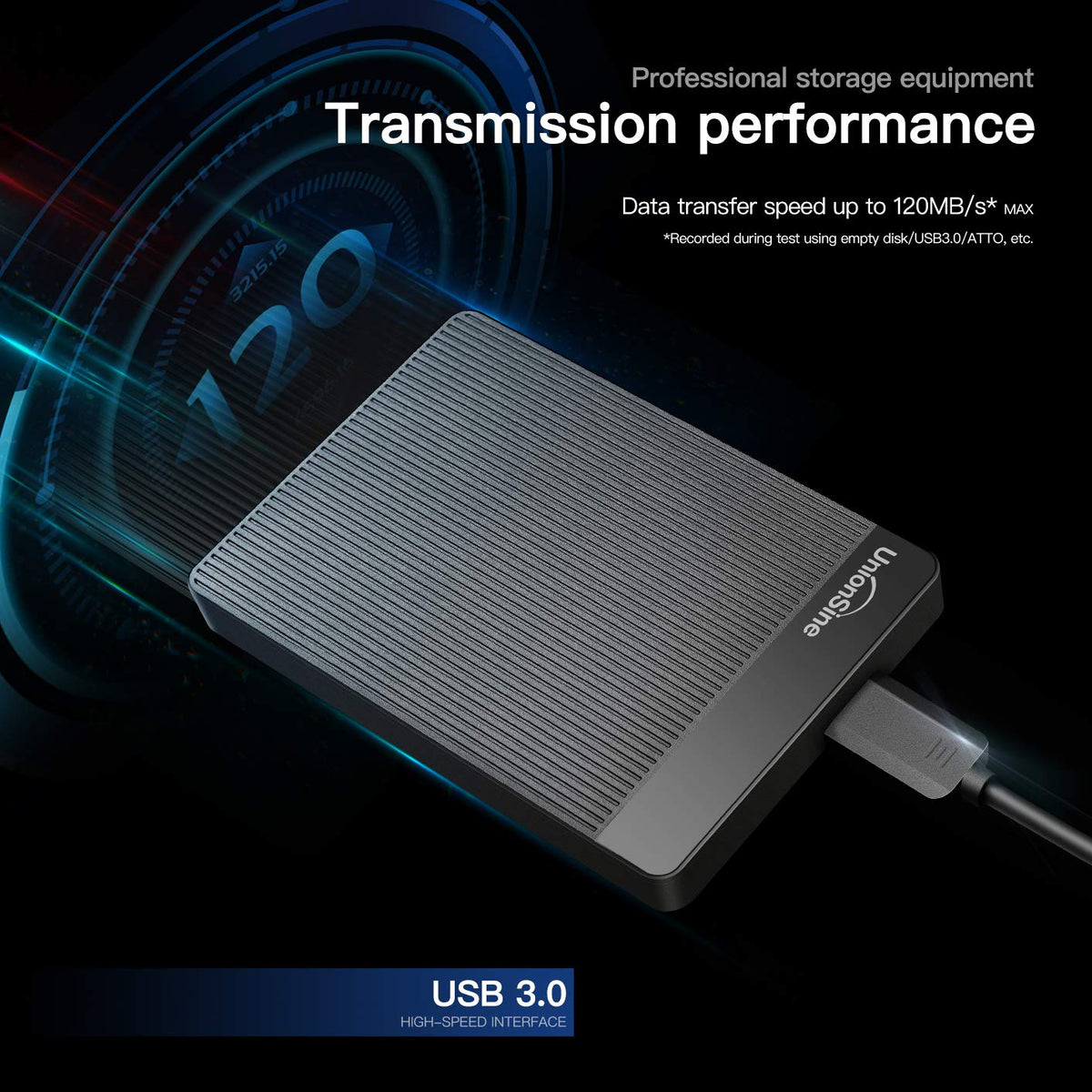 UnionSine External Hard Drive 1TB Ultra Slim Portable Hard Drive USB 3.0 HDD Storage Compatible for PC,Mac, Laptop, Xbox, Xbox one, PS4(Blue) HD2510