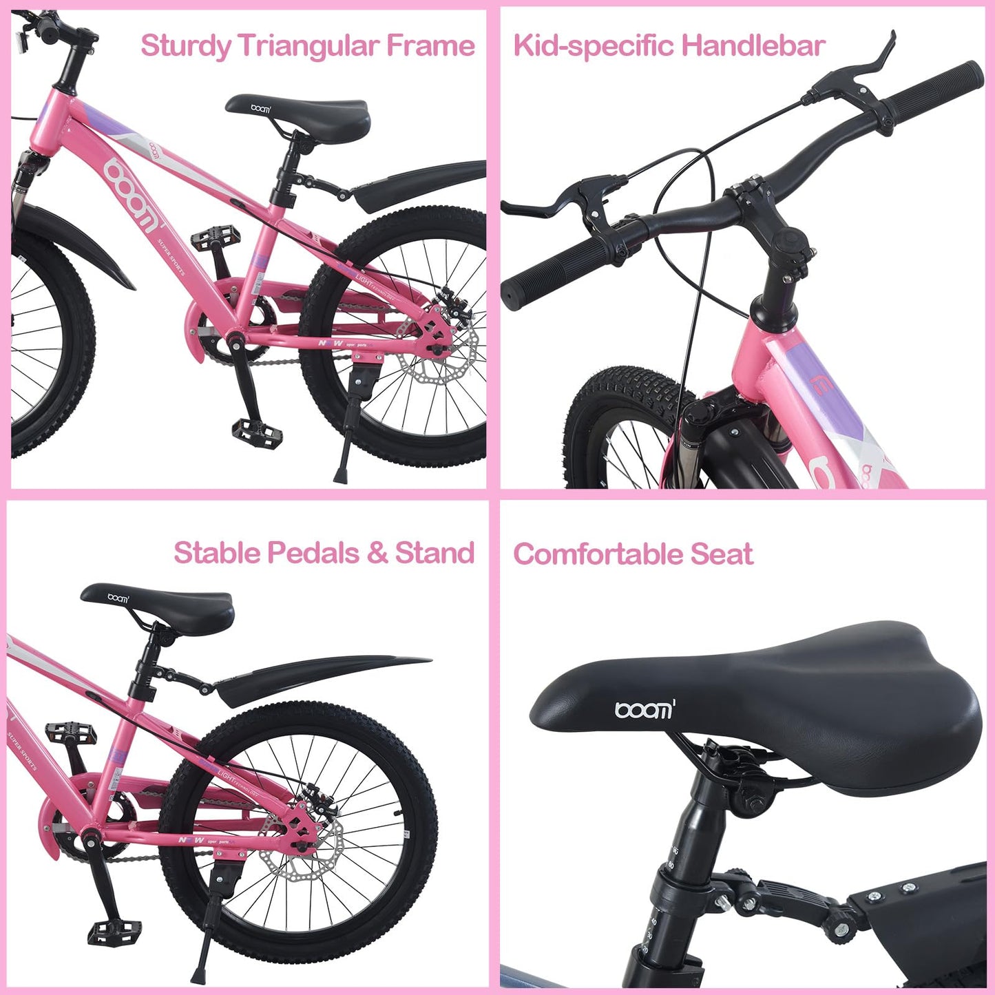 LSBIKE Kids Mountain Bike with Front Suspension & Disc Brakes — 18"/20"/22" | Ages 5-13