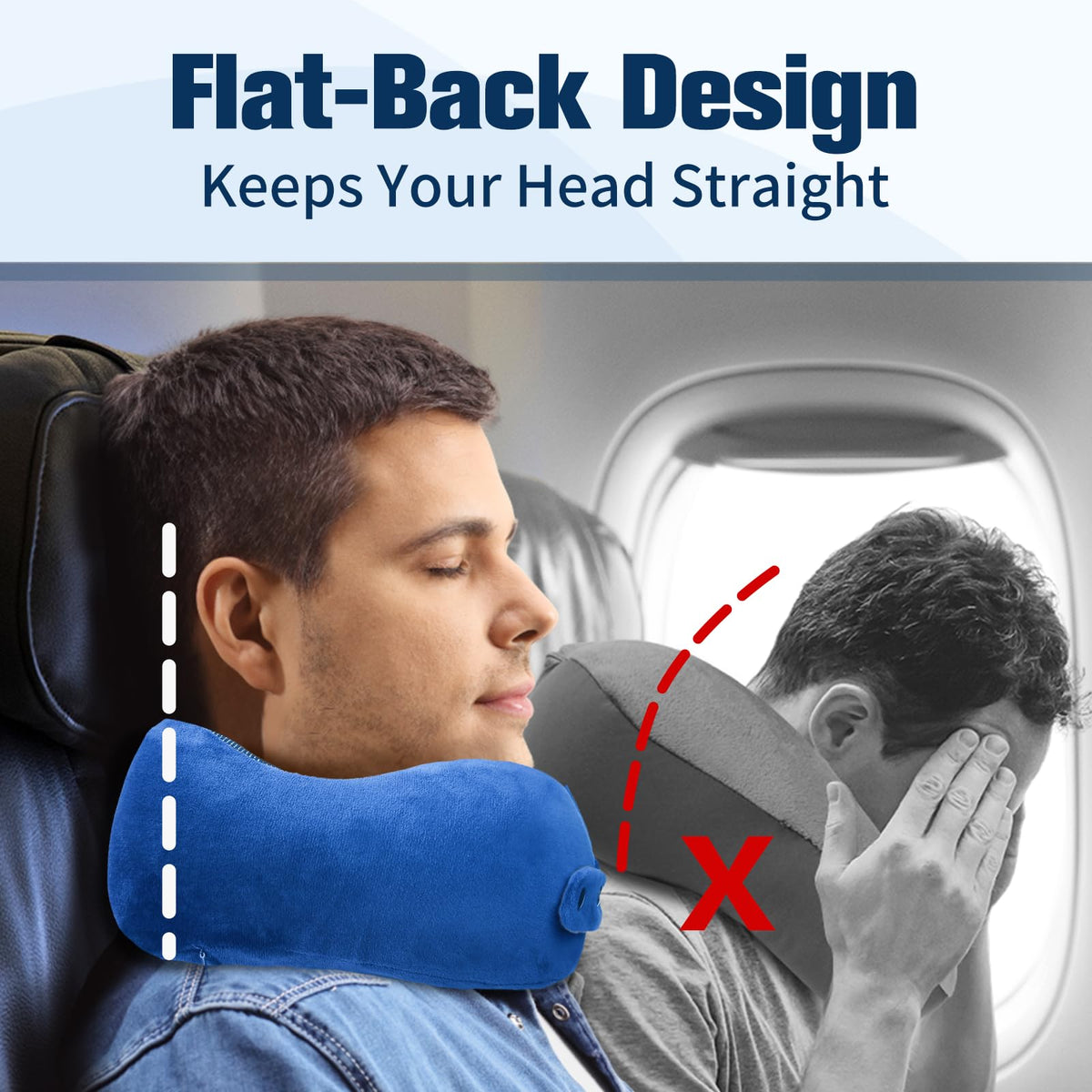 Cirorld Travel Pillow for Airplane, Neck Pillow for Travel, Memory Foam Travel Neck Pillow for Adults, Adjustable & Compact Flight Pillow, Ergonomic Neck Cushion, With Ear Plugs, Eye Mask, Carry Bag
