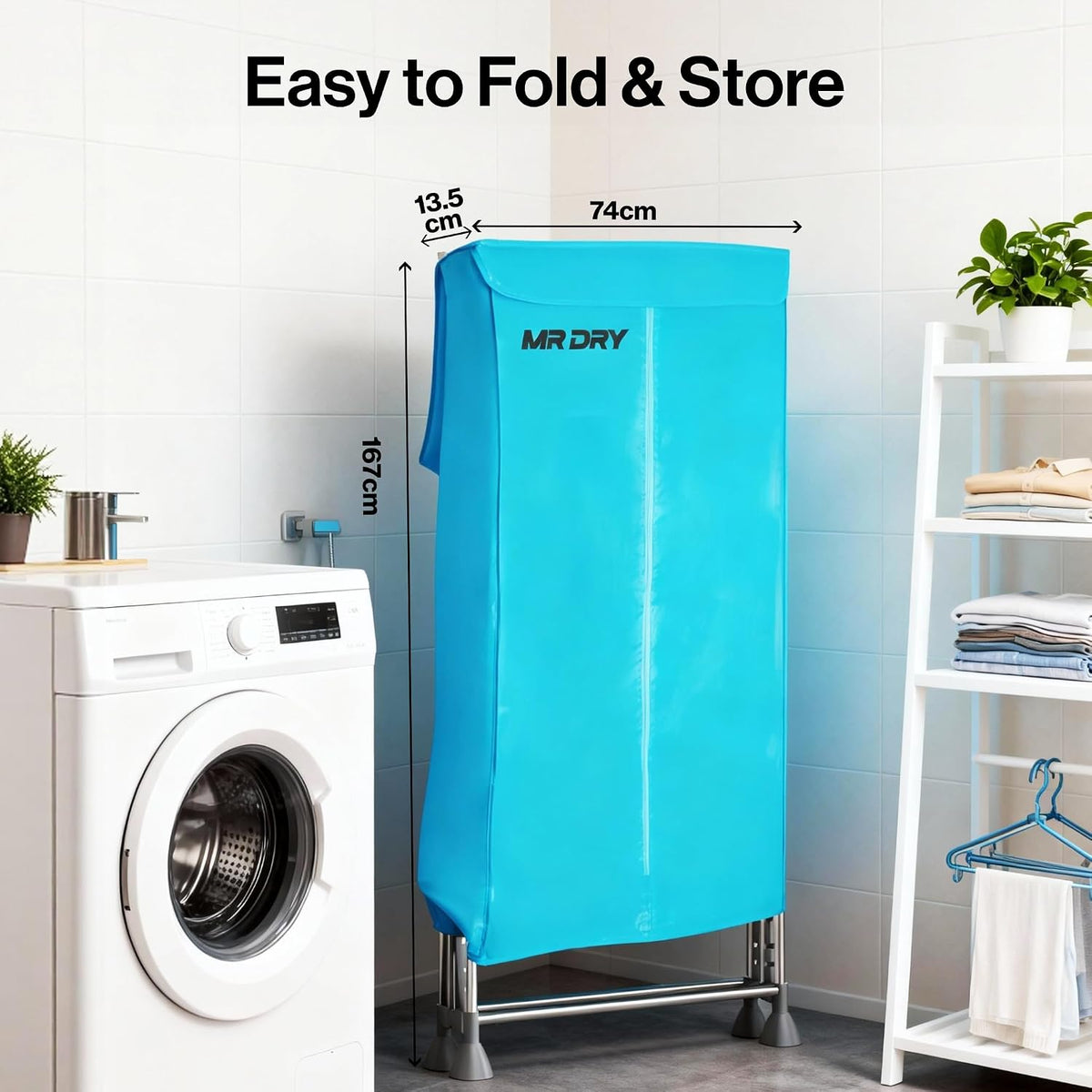 Electric Clothes Dryer with Sock Clip, 2-Tier Foldable Heated Clothes Airer with Cover,20KG Large Capacity Warm Air Drying Wardrobe,1500W Heated Clothes Airer,Energy-Efficient Clothes Drying Rack