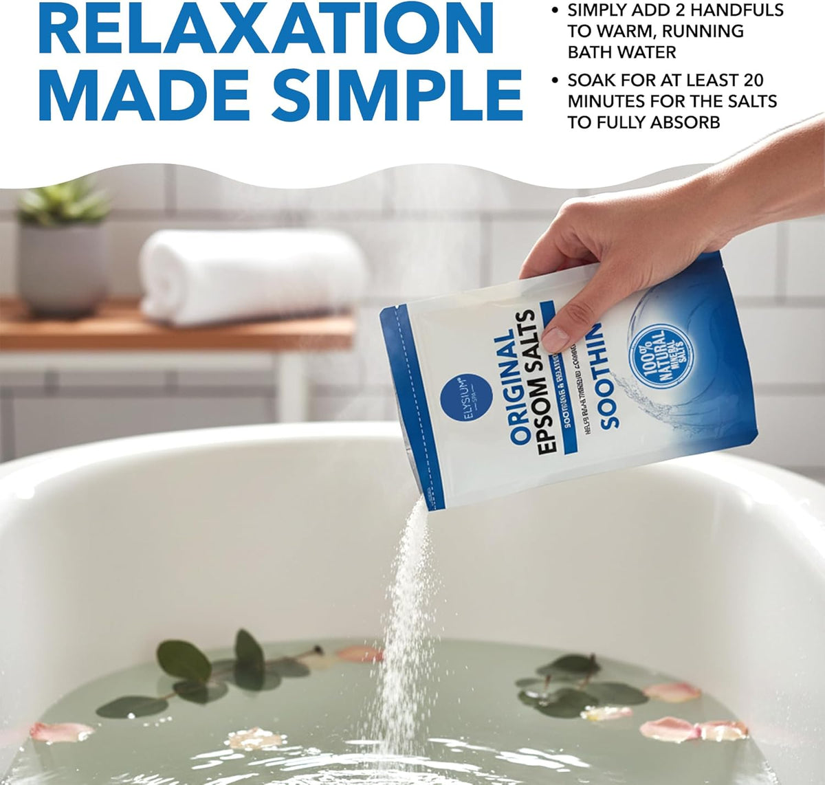 Elysium Spa Natural Original Epsom Salts 1Kg