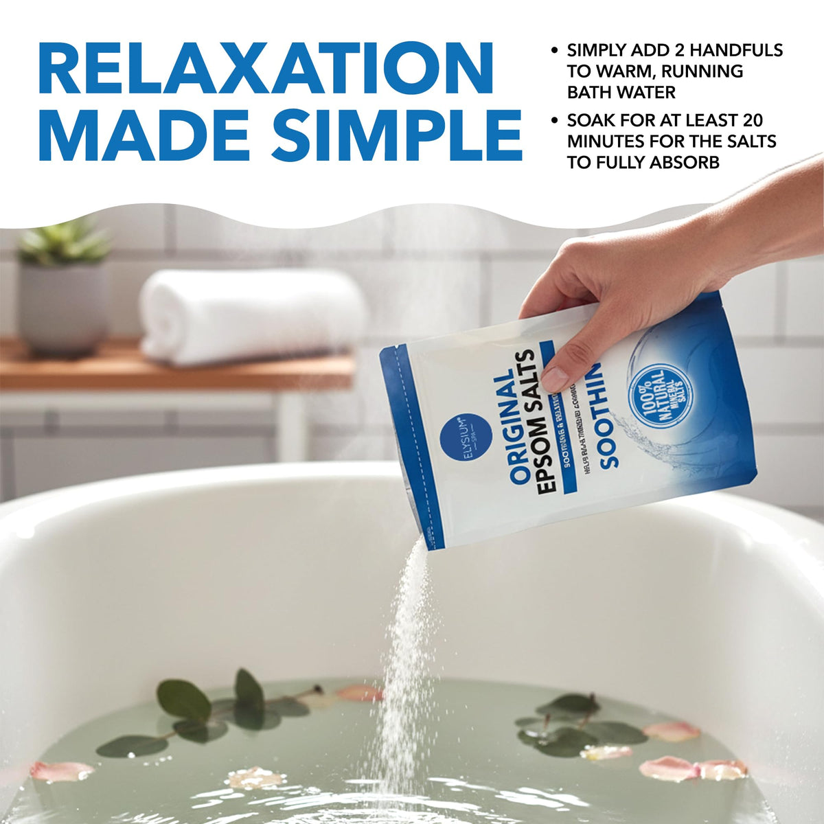 Elysium Spa Natural Original Epsom Salts 1Kg