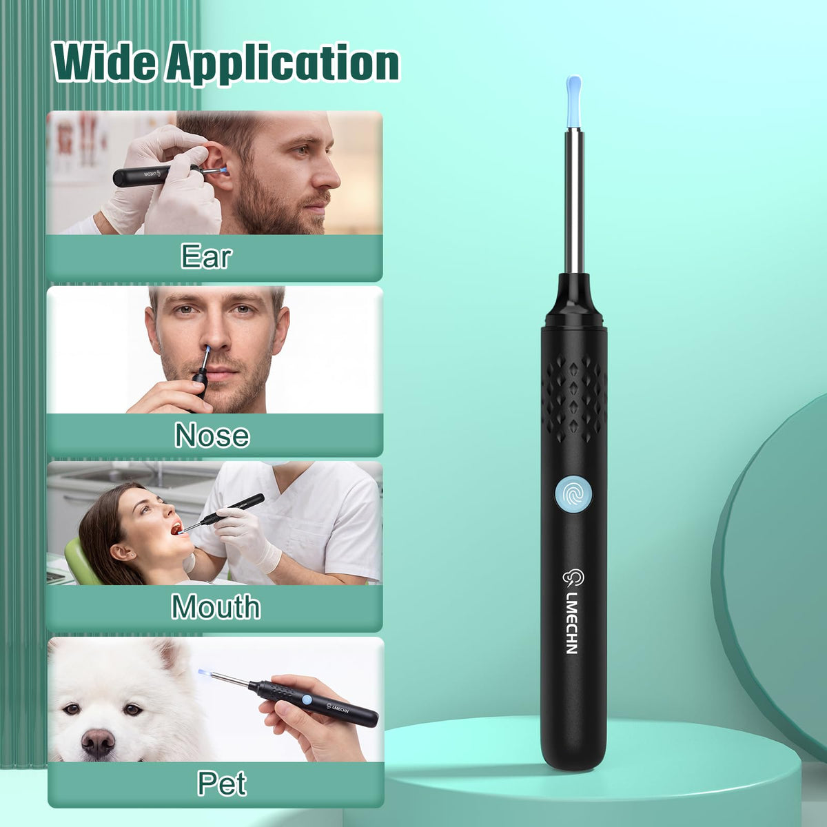 Ear Cleaner with Camera, Ear Wax Removal Kit with 1080P, Ear Camera Otoscope with LED Light, Ear Cleaning Kit for iPhone, iPad, Android Phones-White