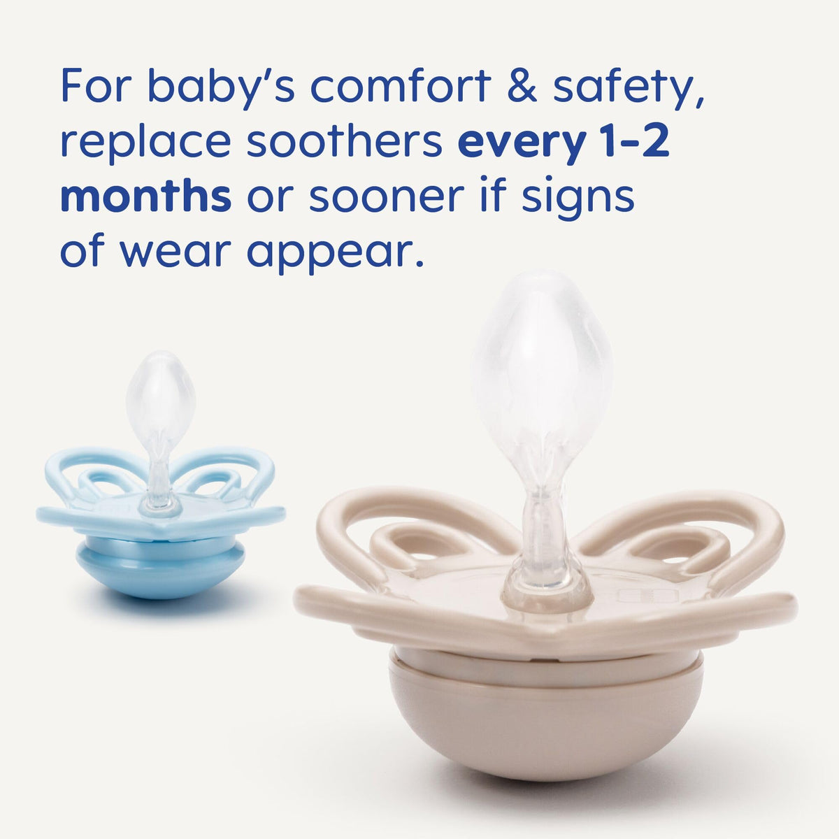 MAM Original Dummies, 0-6M, 2 Pack, Orthodontic Design, Blue/Cream