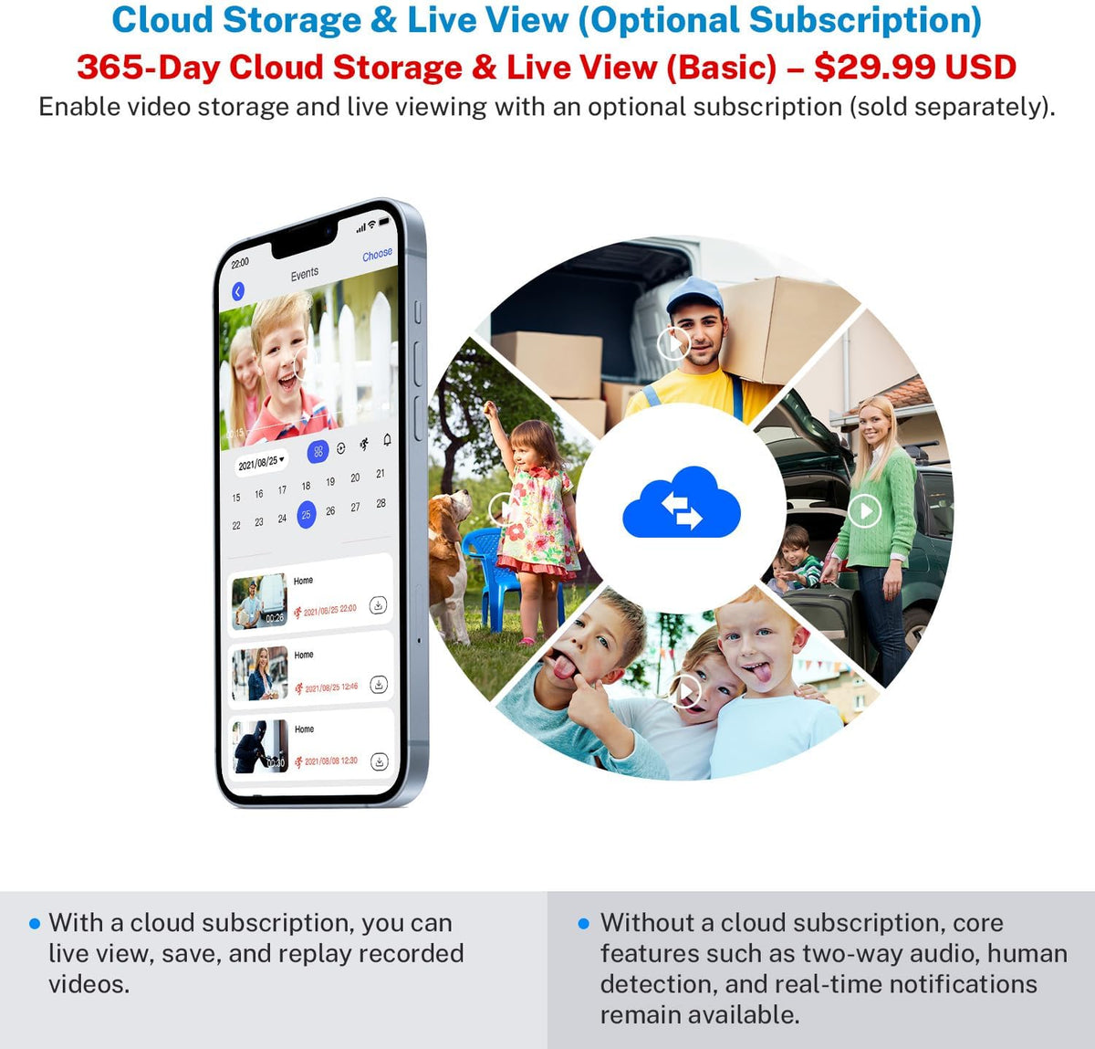 1080P Battery WiFi Video Doorbell Camera Wireless with Color Night Vision