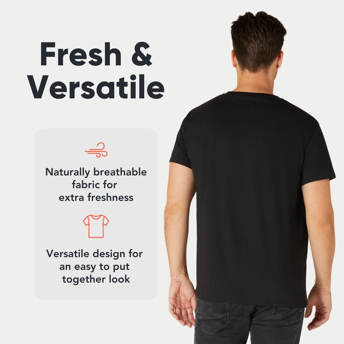 FM London 3/5 Pack Mens T Shirt, Premium Weight, 100% Cotton & Super Soft