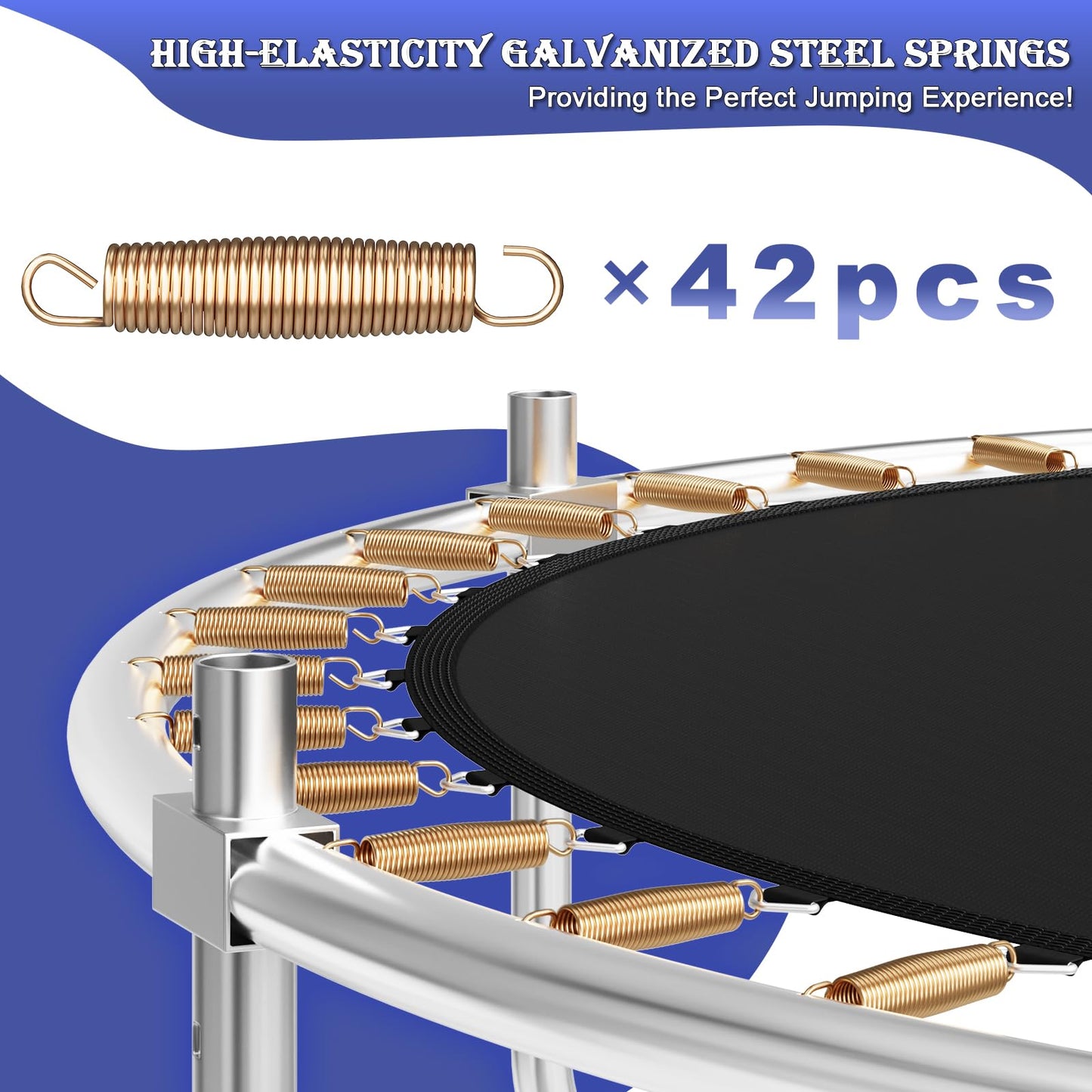 JUMMICO 12ft Outdoor Garden Trampoline with Safety Enclosure Net — 36 Galvanised Springs