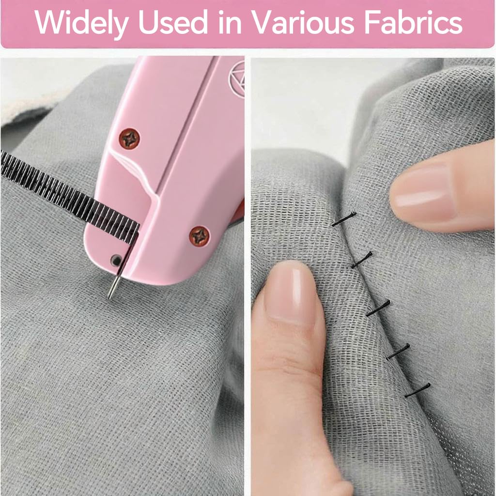Stitchy Quick Clothing Fixer, Mini Stitch Gun for Clothes, Clothing Stitch Tagging Gun with Case,Stitchy Tool with 6 Needles,1500 Black & 1500 White 5mm Micro Fasteners