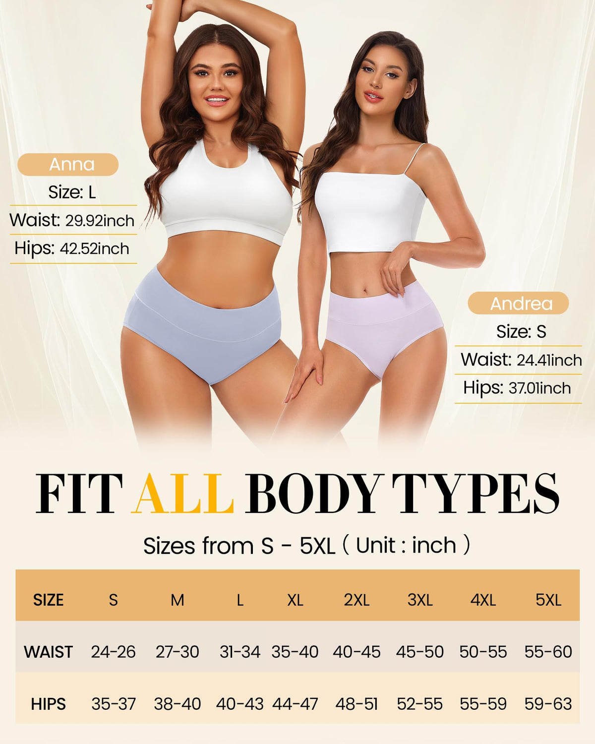 SIMIYA Cotton Underwear Women, High Waisted Knickers for Women Multipack
