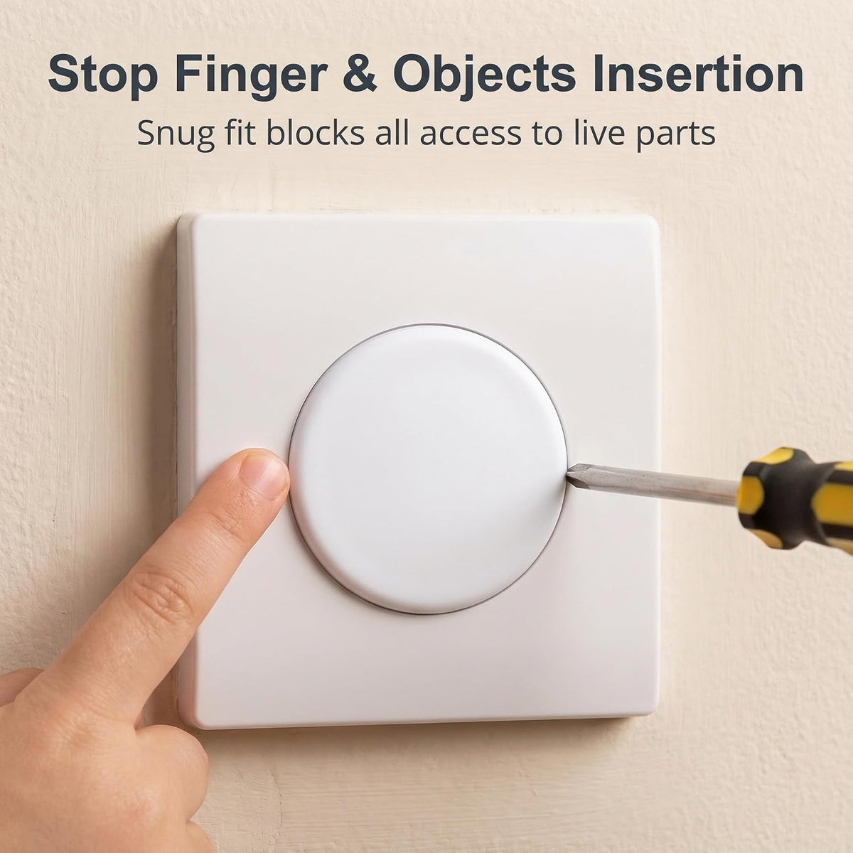 Baby Safety Socket Covers 10 Pack, Child Proof 3-Pin UK Plug Protectors, BPA-Free Socket Guards for Home Indoor, Easy to Install White