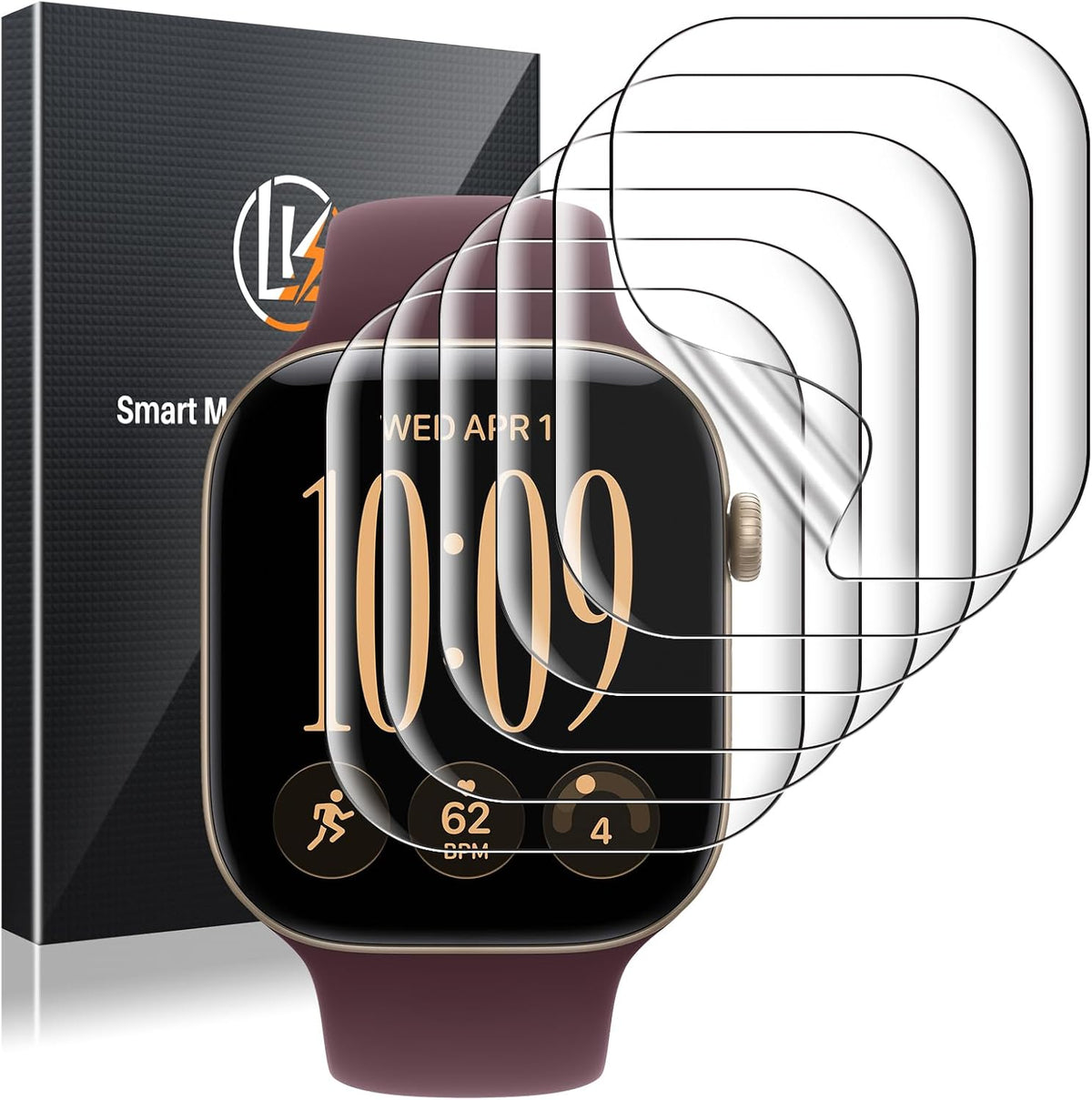 LK 6 Pack for Apple Watch Series 12/11/10 42mm Screen Protector