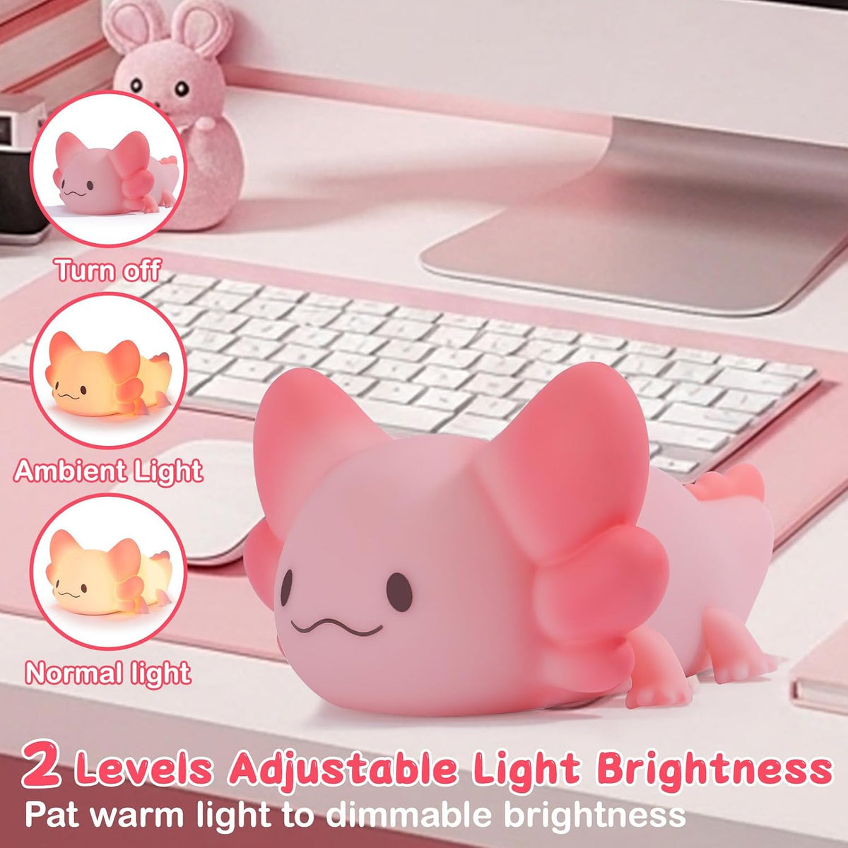 ZKLiLi Cat Night Light for Kids,Cute Night Lamp for Nursery,Squishy Silicone Touch Lights Portable, Gift for Birthday and Christmas for Kids Baby Children (Battery Cat)