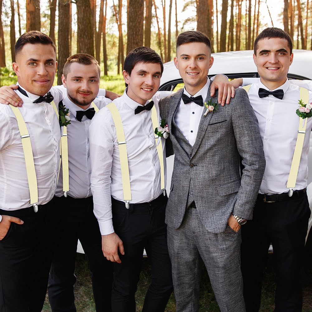 Aomig Mens Braces, Mens Suspenders with Strong Metal Clips, 3.5cm Wide Heavy Duty Suspenders for Men Women Business Wedding Casual