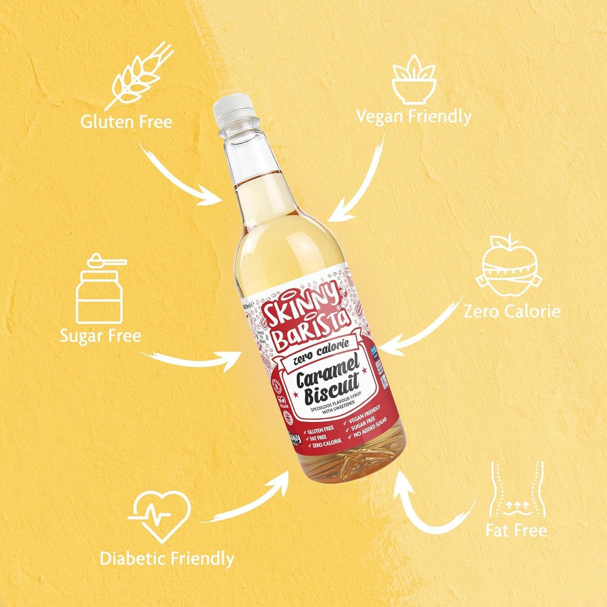 Skinny Food Co Butterscotch Syrup Zero Calorie 1L - Sugar Free Coffee Syrup