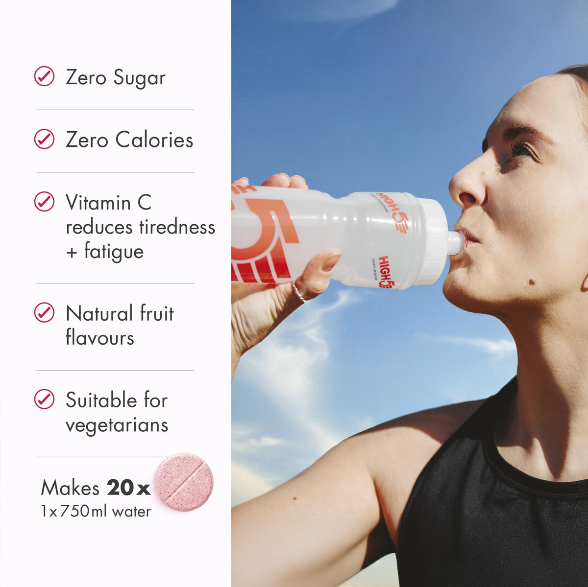 HIGH5 Zero Electrolyte Tablets for Hydration, Berry, 20 Tablets