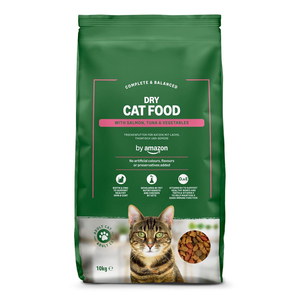 by Amazon - Complete Dry Cat Food with Salmon, Tuna and Vegetables, 2 pack of 3kg