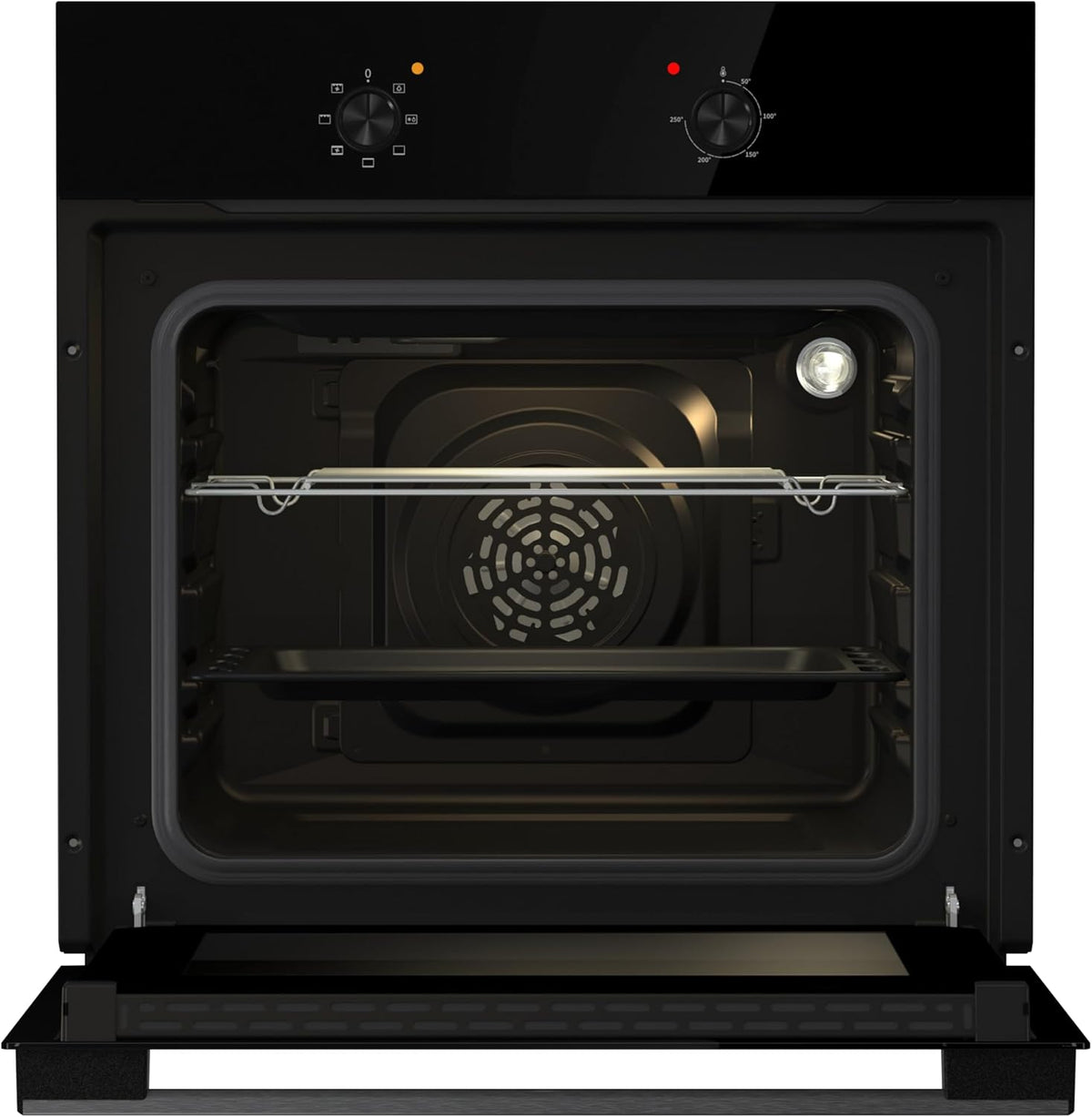 Hisense BI62020ABGUK - Built-in 60L Electric Single Oven - Black - 530x595x595 mm (DxWxH) - A Rated, Extra Large
