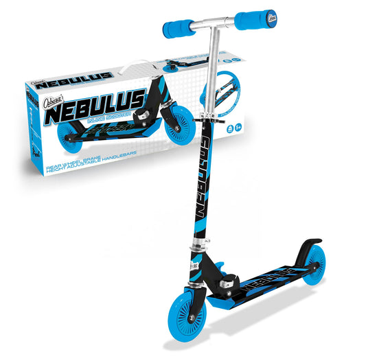 Nebulus Adult Scooter — Chrome Finish, Adjustable Handle, Rear Brake | Blue & Black